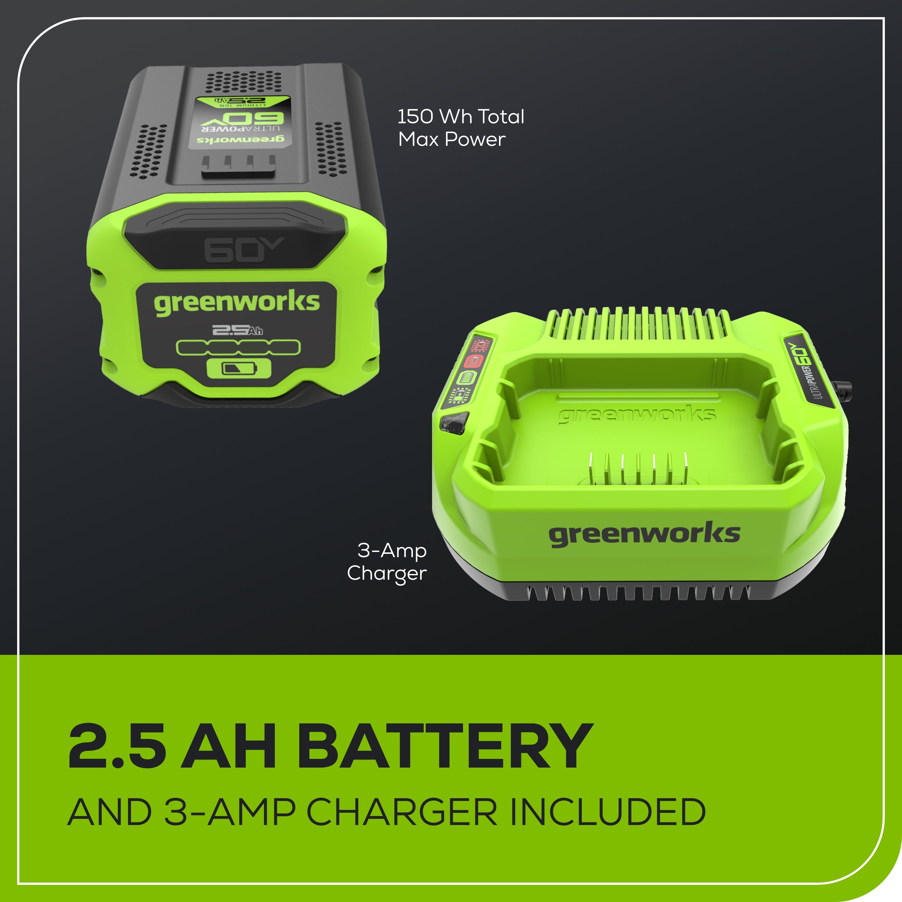 60V 8-Inch Cordless Battery Lawn Edger with 2.5Ah Battery & 3A Fast Charger - Perfect for Trimming Grass, Edging Walkways and Landscaping