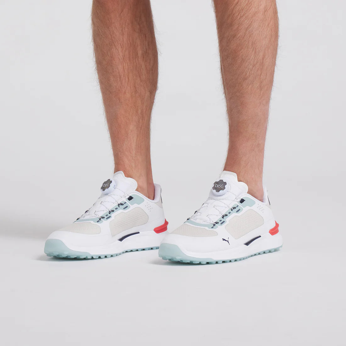 Puma Ignite Elevate 2 Disc Running Shoes for Men - Lightweight White & Mint Sneakers with Disc Closure System - Perfect for Jogging, Gym Workouts and Casual Wear