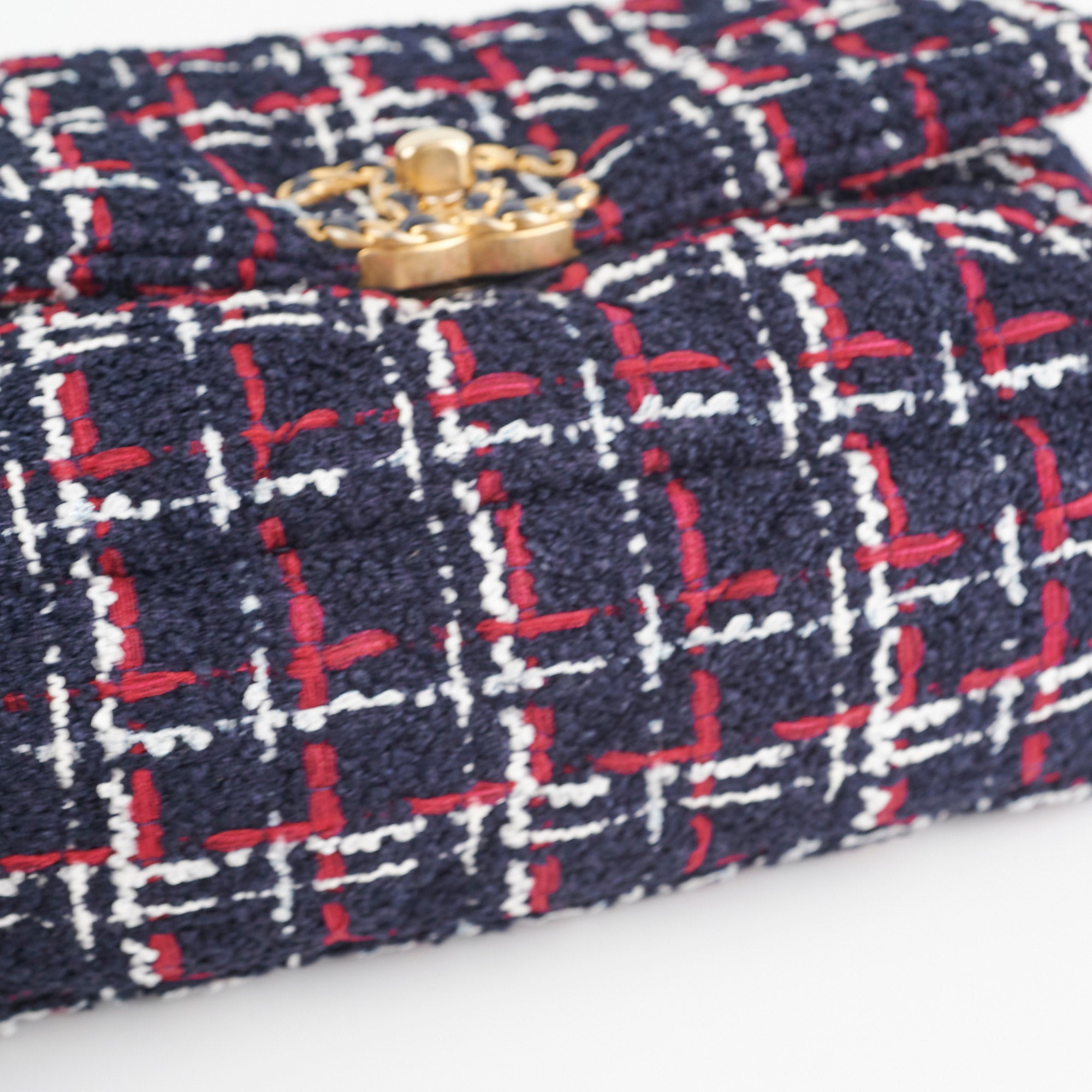 Chanel 19 Small Navy Tweed Shoulder Bag - Luxury Designer Handbag for Women, Perfect for Work, Parties & Everyday Use