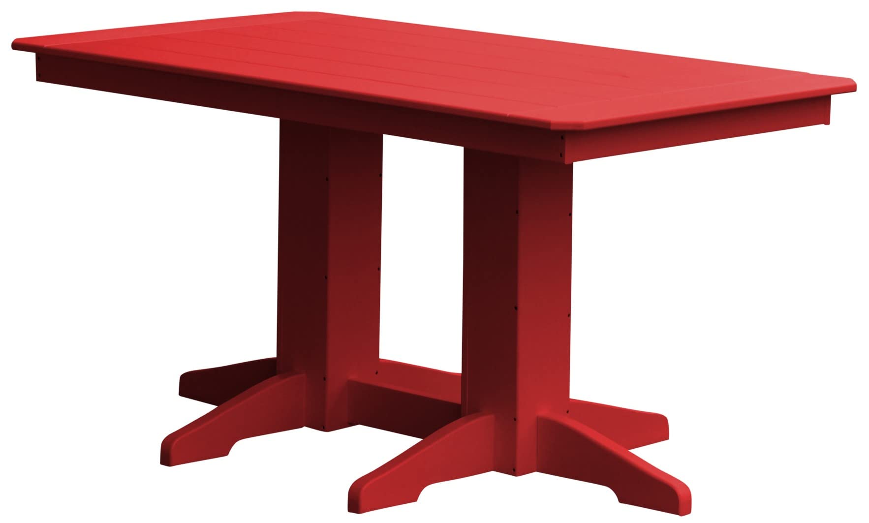 5ft Poly Lumber Dining Table - Weatherproof Outdoor Patio Furniture Set for Garden, Backyard & Poolside - Bright Red (Made in USA) - Perfect for Al Fresco Dining, BBQs and Outdoor Entertaining