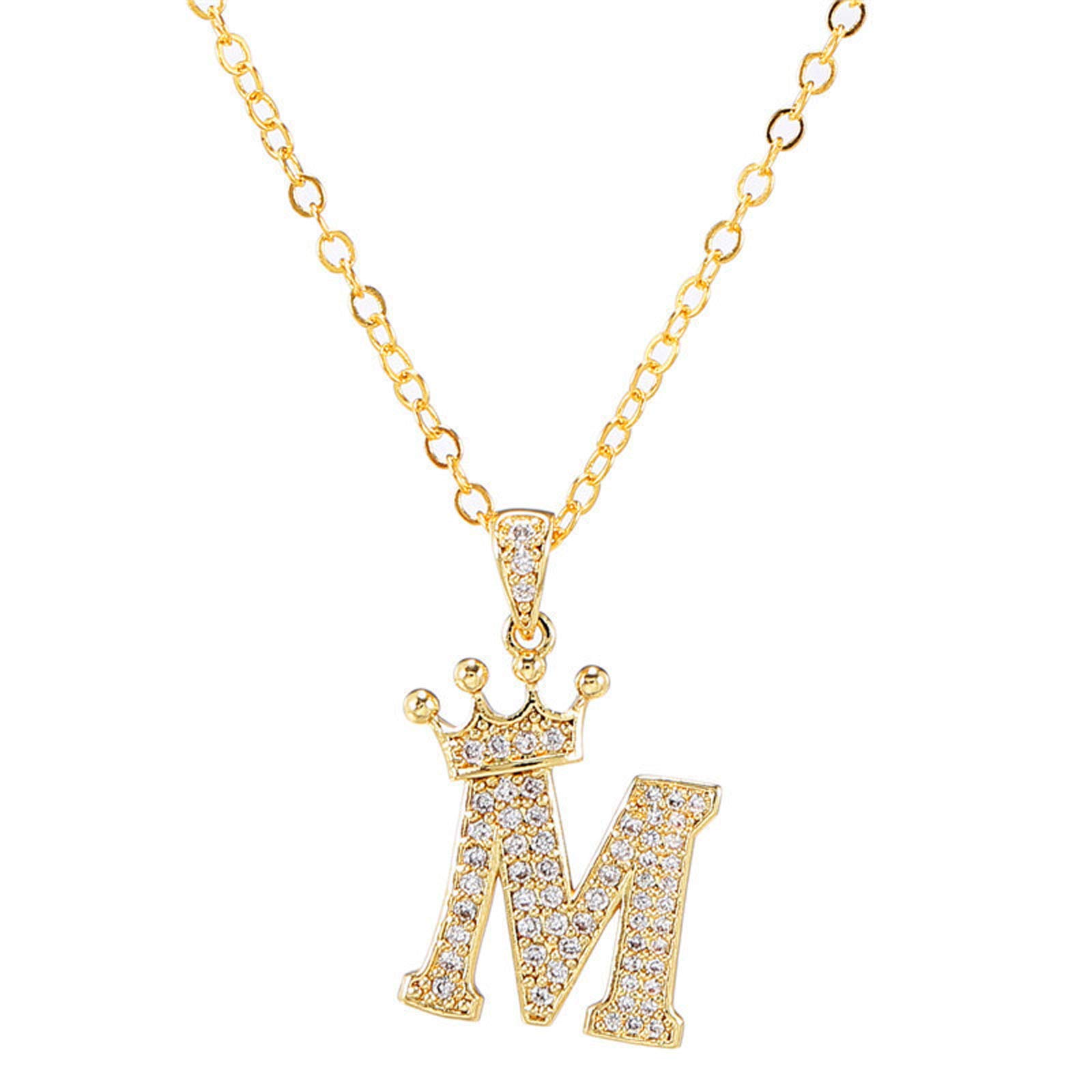 Elegant Zircon Crown Letter 
