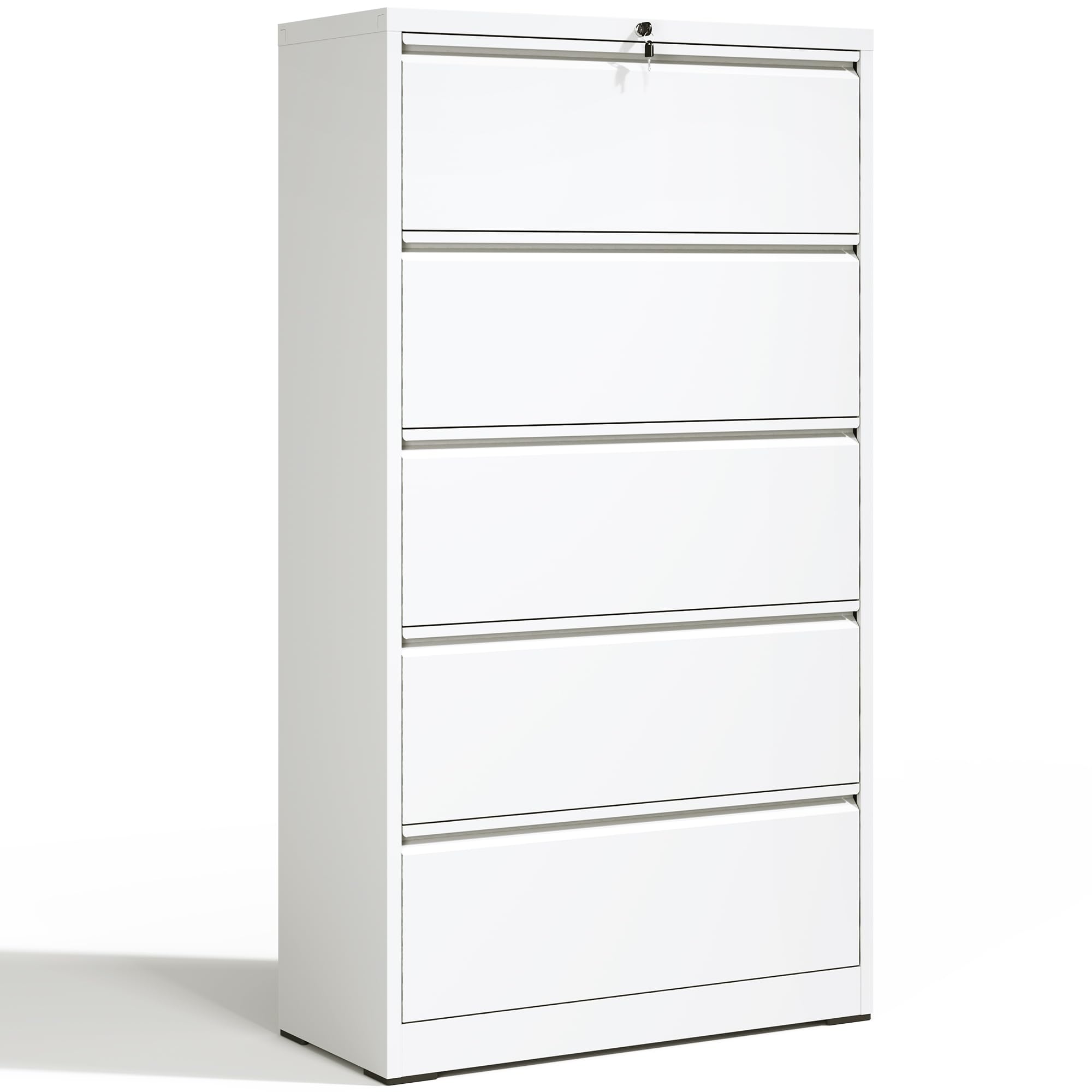 5-Drawer Heavy Duty Locking Lateral File Cabinet - Large Metal Home Office Storage for Legal & Letter Size Files (Assembly Required) - Perfect for Organizing Documents, Office Supplies & Home Office Storage