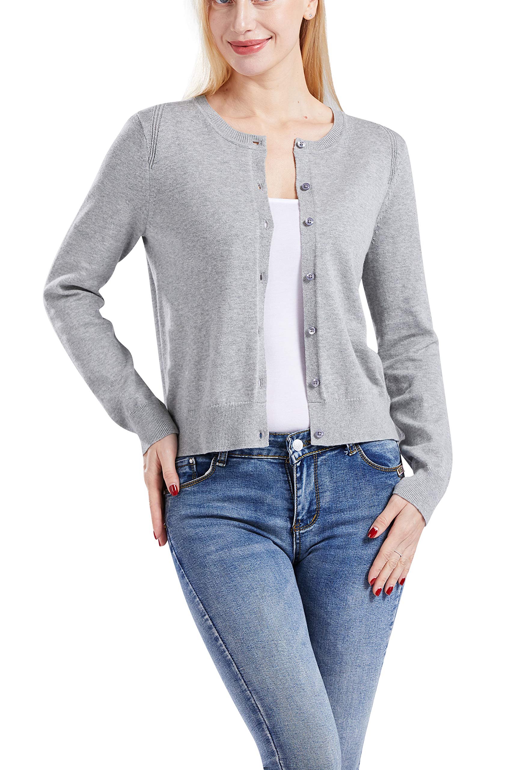 Gilboa Women's 100% Cotton Cardigan Sweater - Soft Comfortable Open Front Knit Wrap for Casual Wear, Office & Fall Layering