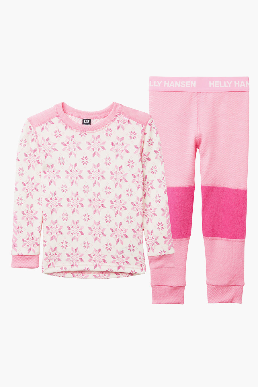 Helly Hansen Kids Lifa Merino Baselayer Set for Girls - Sugar Pink | Warm Winter Underwear for Skiing, Snowboarding & Outdoor Activities