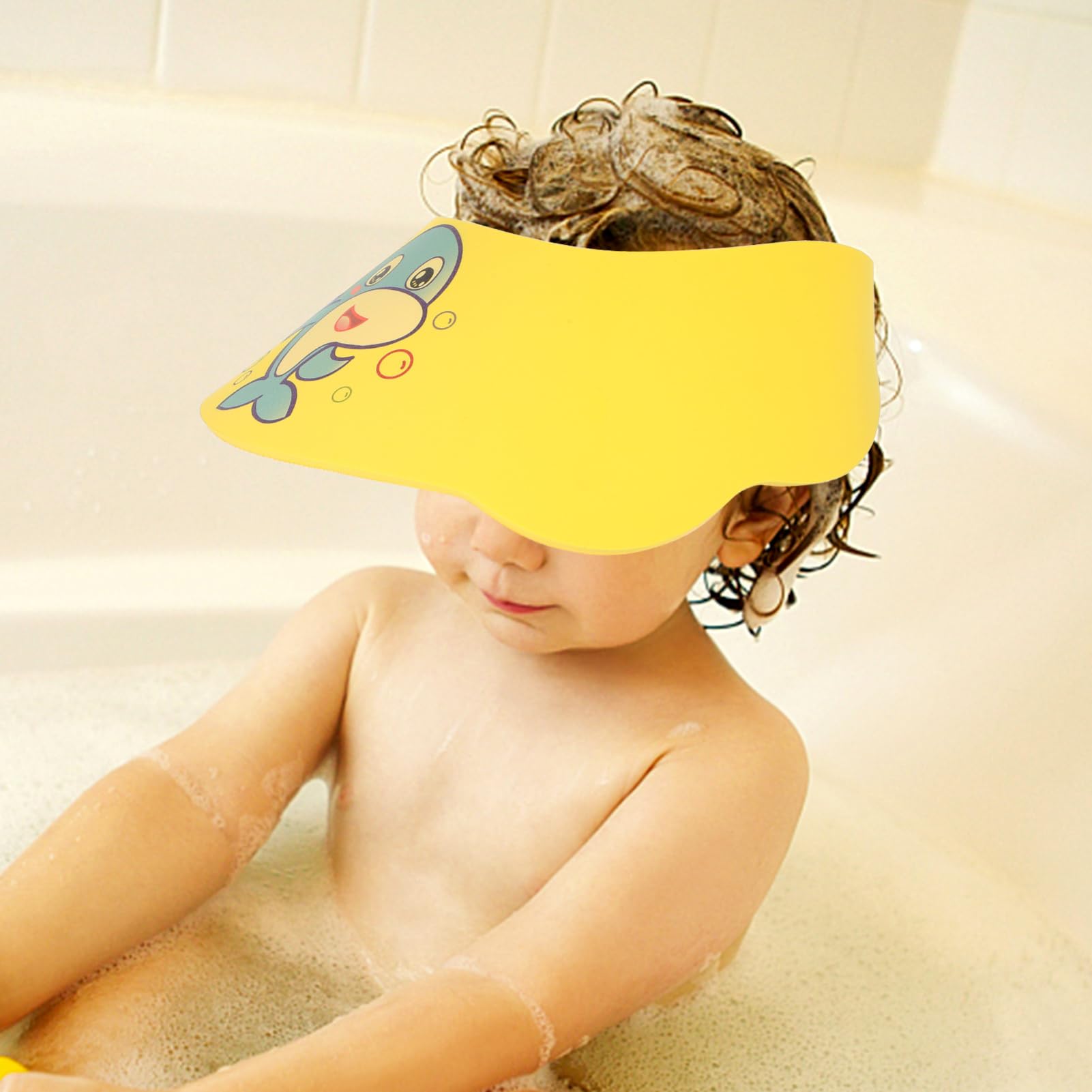 ORFOFE 1pc Shampoo Hair Washing Cap with Eye Cover - Adjustable Shower Visor for Hair Care, Perfect for Elderly, Kids & Post-Surgery Use at Home or Salon