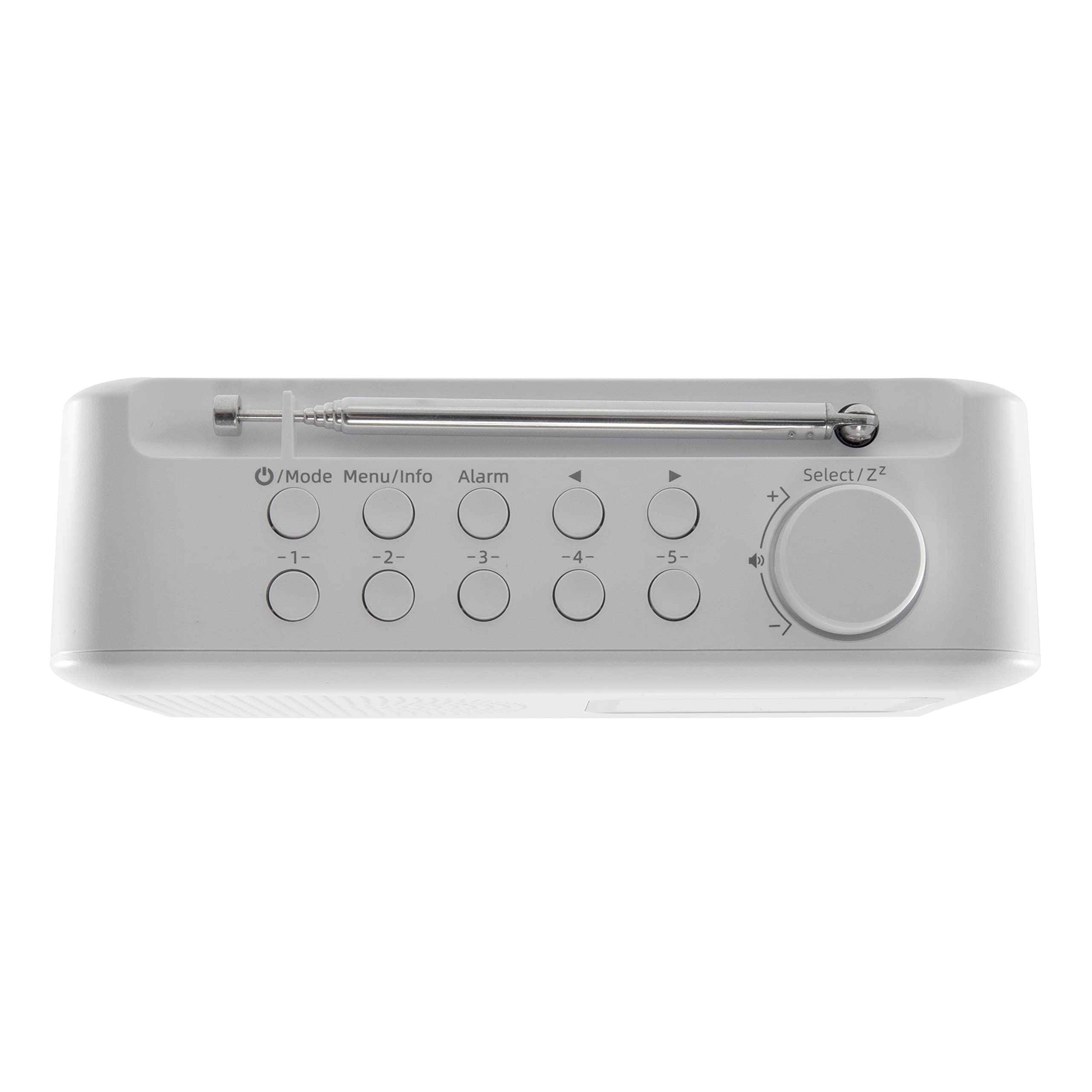 Groove Berlin DAB & FM Digital Radio with Color LCD Screen - Built-in Alarm Clock, Bluetooth, 60 Preset Stations - Portable Battery/Mains Operated - White - Perfect for Home, Office, Travel & Outdoor Use