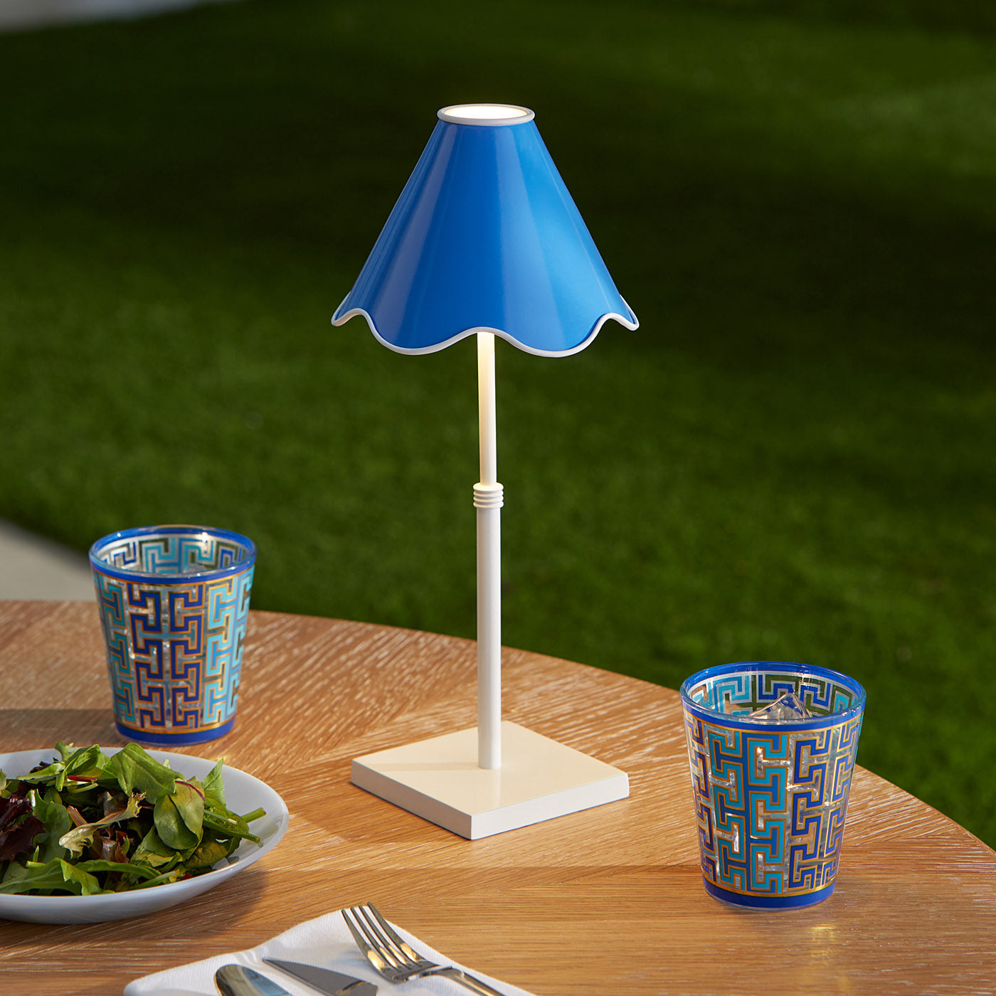 Ripple Rechargeable Table Lamp - USB LED Night Light for Bedroom, Office & Living Room - Portable Touch Control Desk Lamp with 3 Brightness Levels - Perfect for Reading, Working & Relaxing