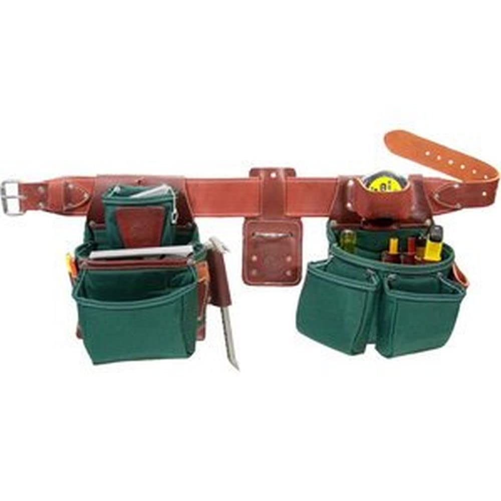 Occidental Leather 8080DB LG OxyLights Framer Tool Belt Set with Double Outer Bags - Durable Construction Work Belt for Carpenters, Framers & Contractors - Perfect for Job Sites & Professional Woodworking Projects