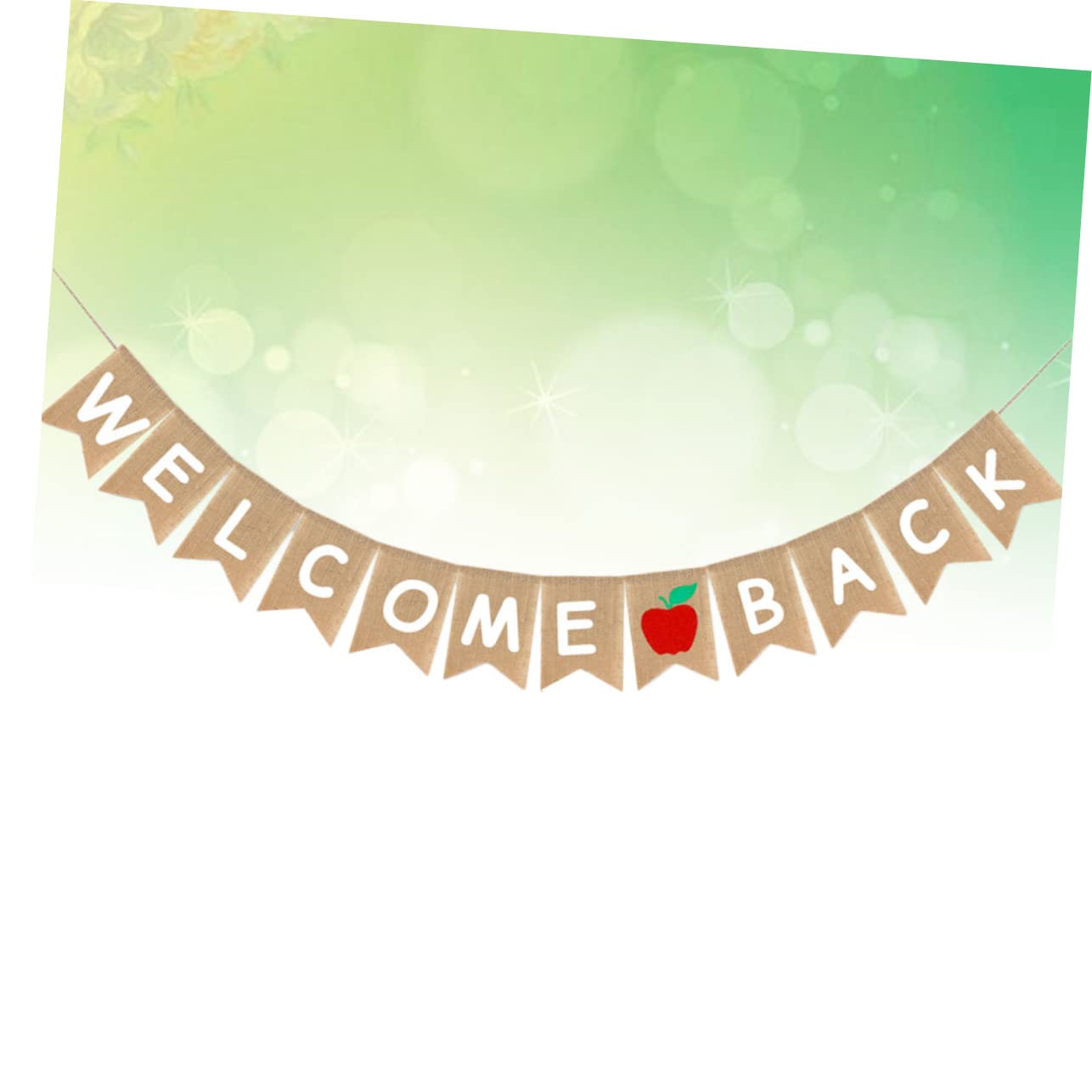 CAXUSD First Day of School Party Decorations - Welcome Back Bunting Banner & Burlap Pull Flag for Classroom, Bulletin Board, and Back to School Celebrations