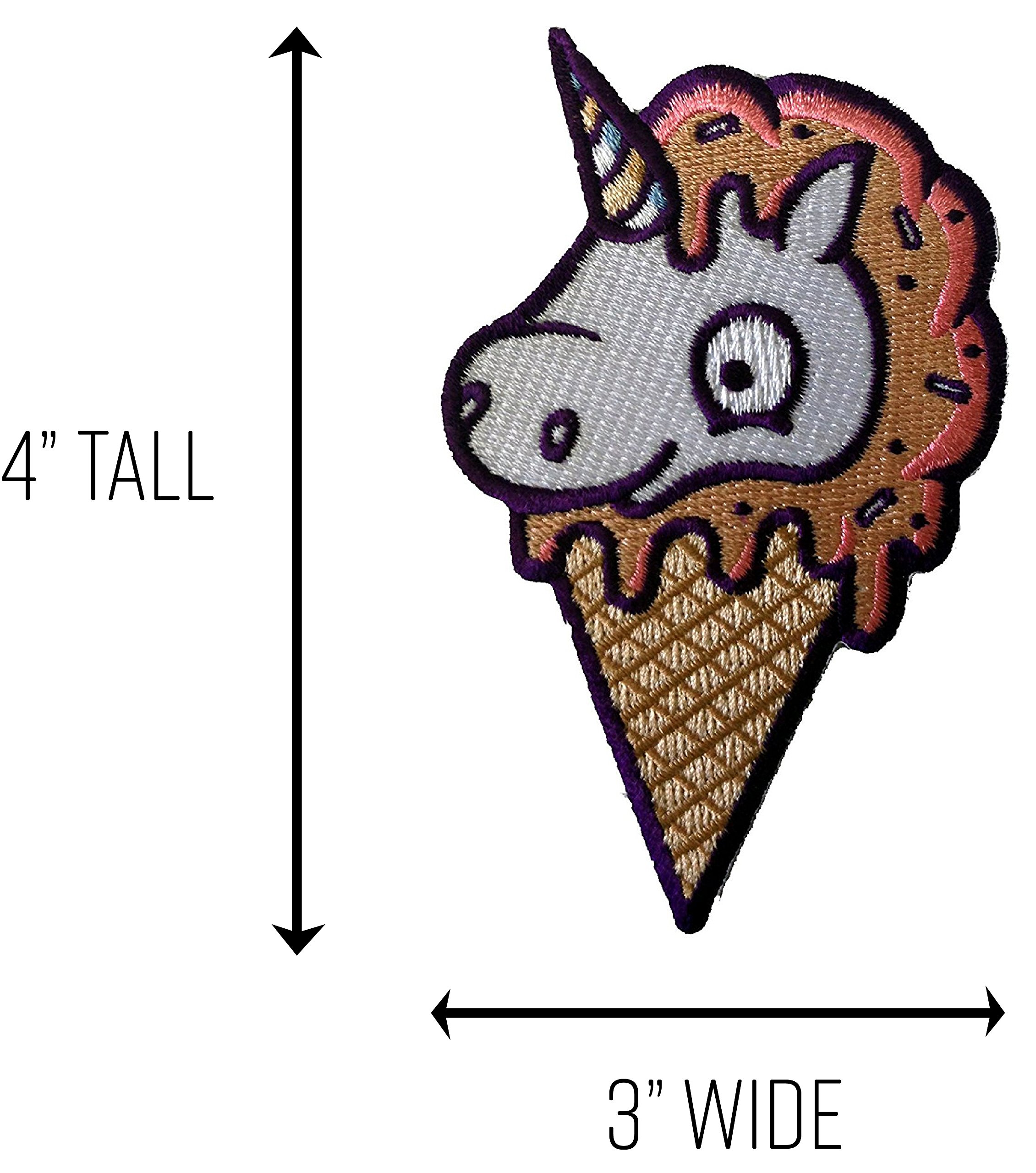 Randy Otter Artist Iron On Embroidered Patch Applique - Ice Cream Unicorn Design for DIY Clothing, Jackets & Backpacks | Perfect for Costumes, Gifts & Craft Projects