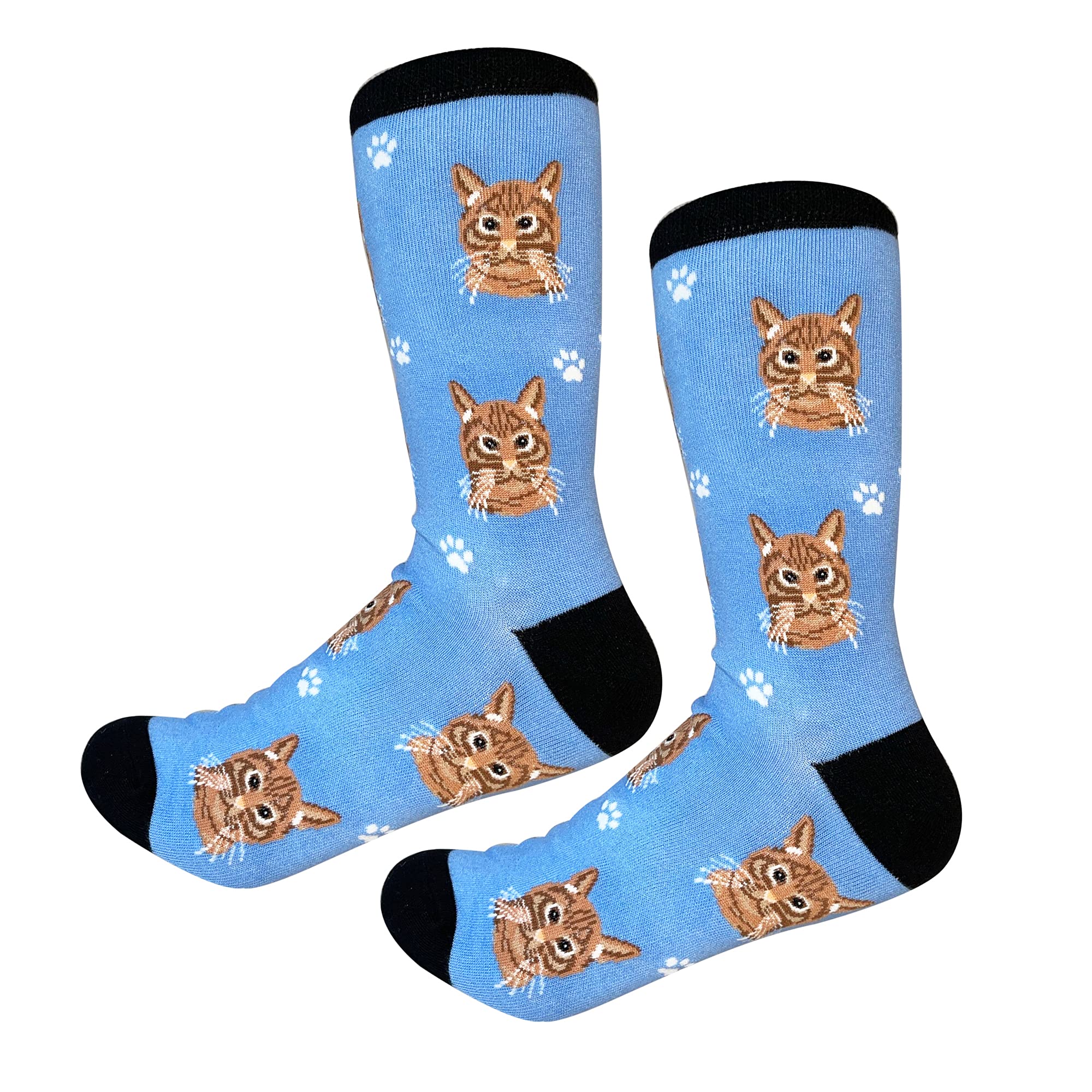 Tabby Cat Breed Socks for Men & Women - Soft & Comfortable Unisex Cat Lover Socks by E&S Pets - Perfect Gift for Pet Owners, Animal Lovers & Cozy Home Wear