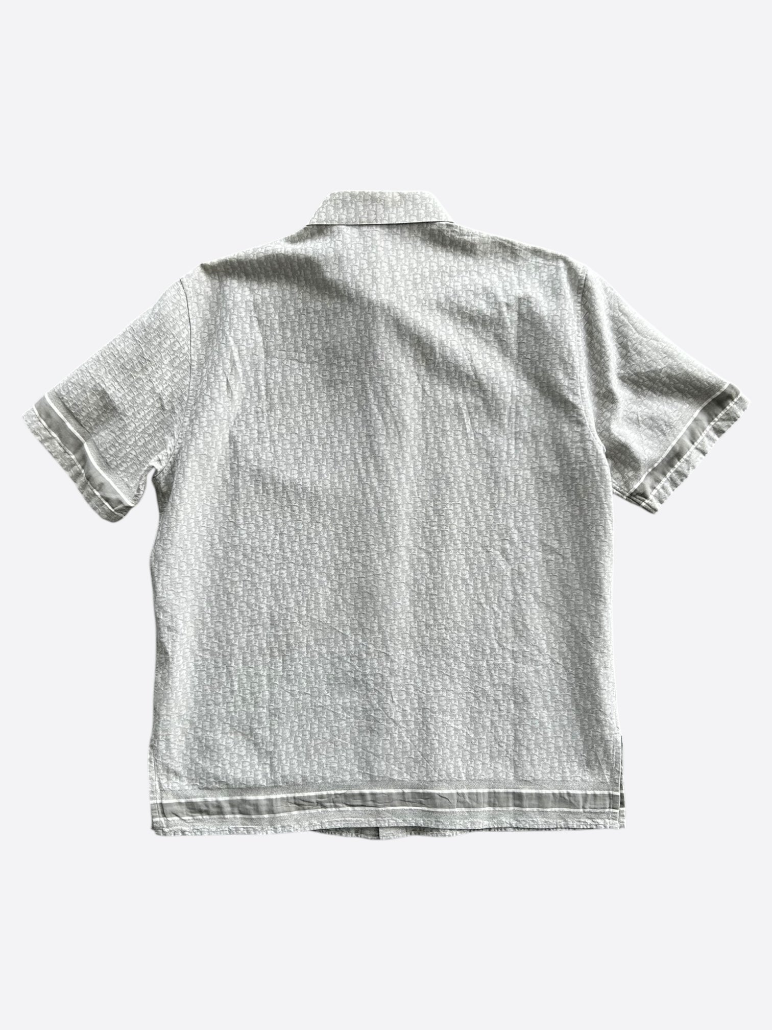 Dior Grey Oblique Button Up Shirt for Men - Luxury Designer Casual & Business Wear - Perfect for Office, Date Night & Special Occasions