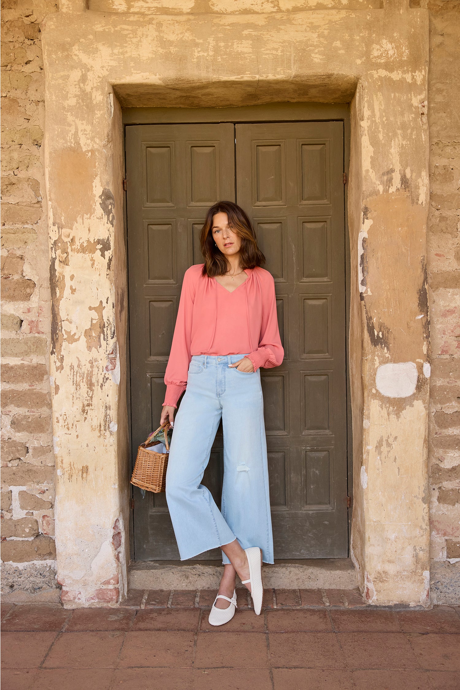 Brodi Wide Leg Ankle Jeans for Women - High Waisted Distressed Denim Pants - Clear Waters Wash - Perfect for Casual Outfits & Streetwear Fashion