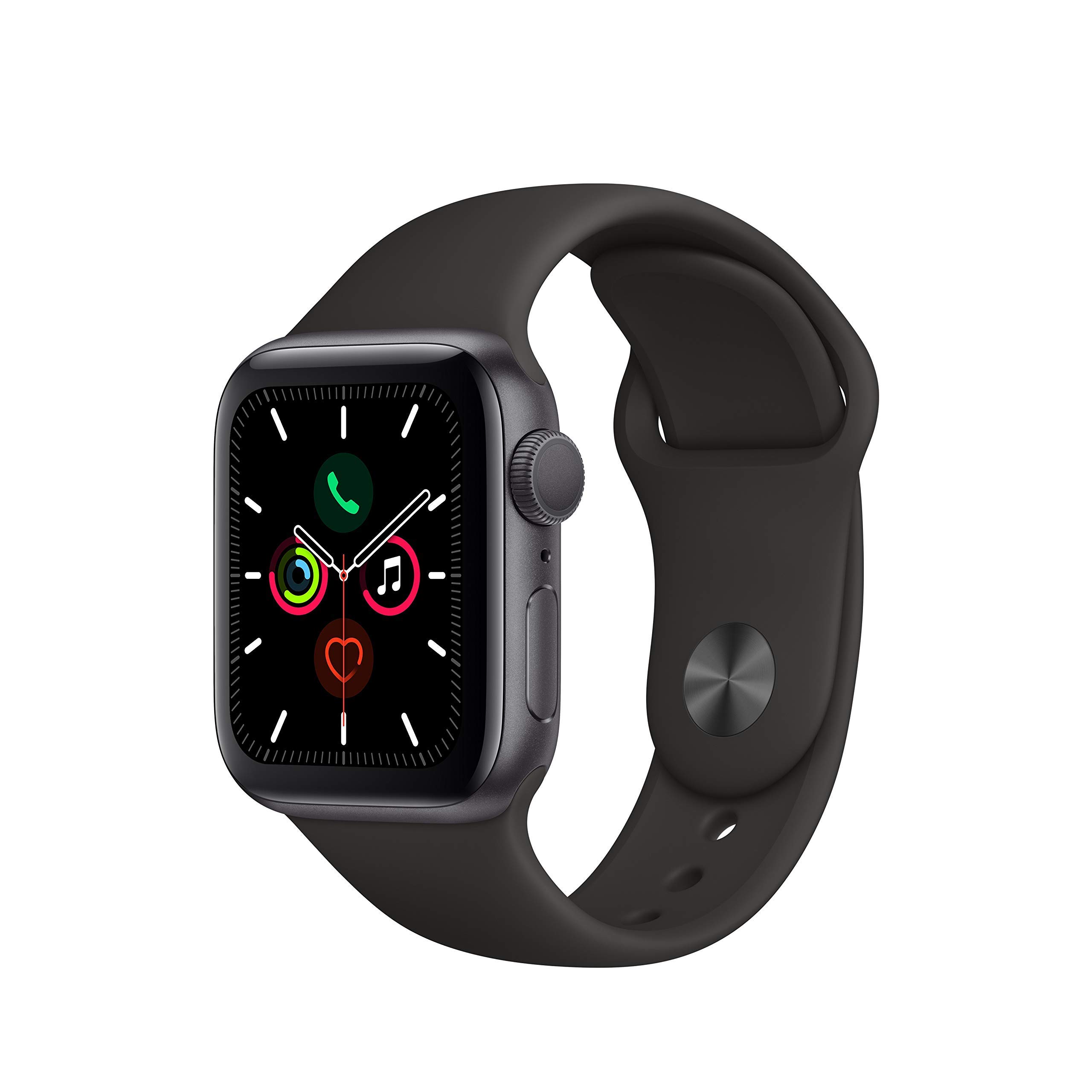 Refurbished Apple Watch Series 5 GPS 40mm - Space Gray Aluminum Case with Black Sport Band | Smart Fitness Tracker for Running, Swimming & Daily Activity Tracking