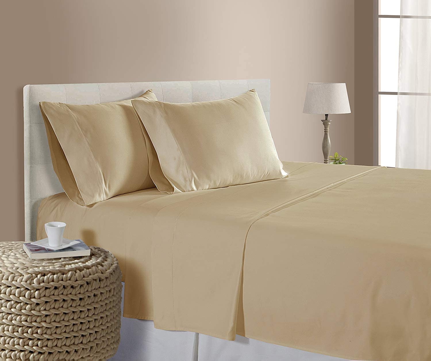Organic Cotton Deep Pocket Sheet Set - Full/Double Size, 4-Piece, 850 TC for Adjustable Beds (54
