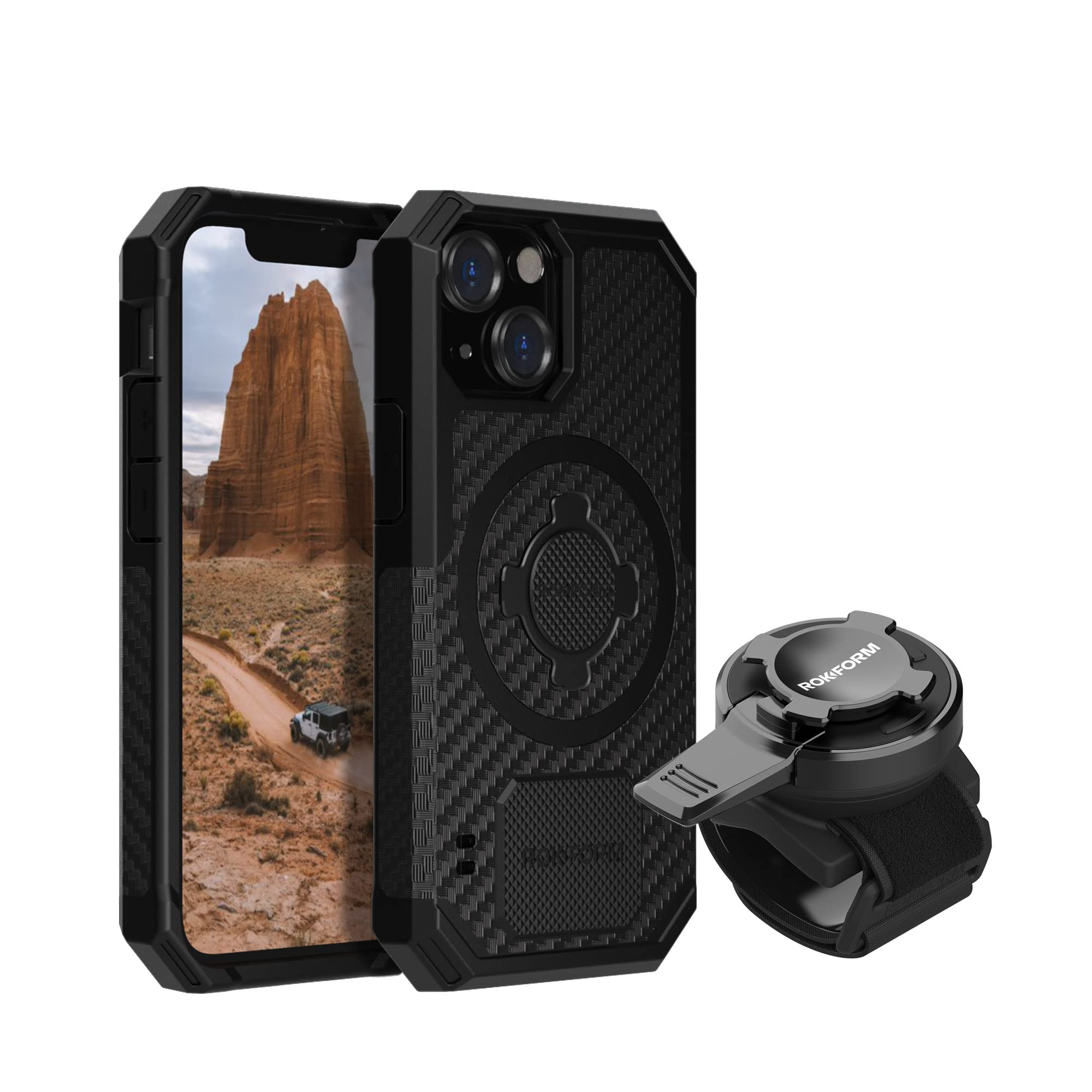 Rokform Rugged Case for iPhone 13 with Universal Bike Phone Mount - Shockproof Protective Cover & Secure Cycling Accessory - Perfect for Outdoor Adventures, Commuting & Mountain Biking