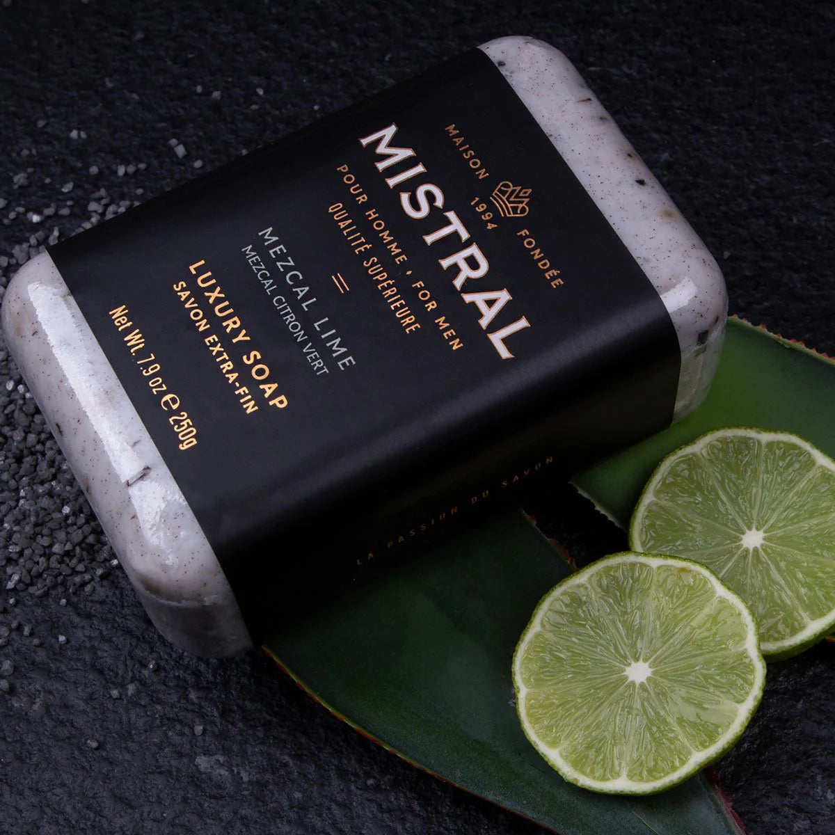 Mezcal Lime Mistral Men's Bar Soap - Natural Handmade Soap for Men with Refreshing Citrus Scent - Perfect for Shower, Bath & Gift
