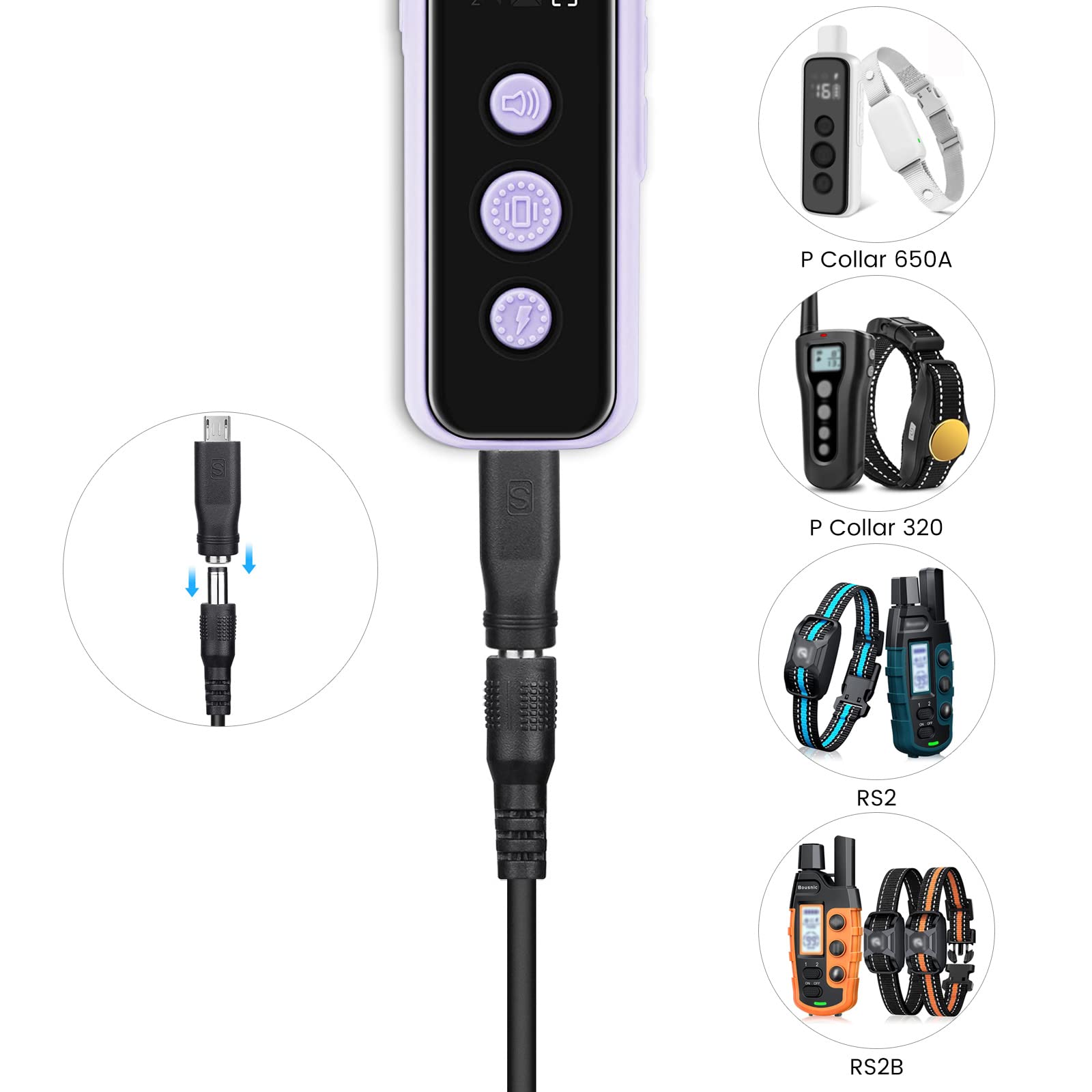 Replacement Shock Collar Charger for PATPET Petrainer Educator BOUSNIC Paipaitek PetSpy - Compatible with Dog Training & Bark Control Collars - Perfect for Home Use & Outdoor Training