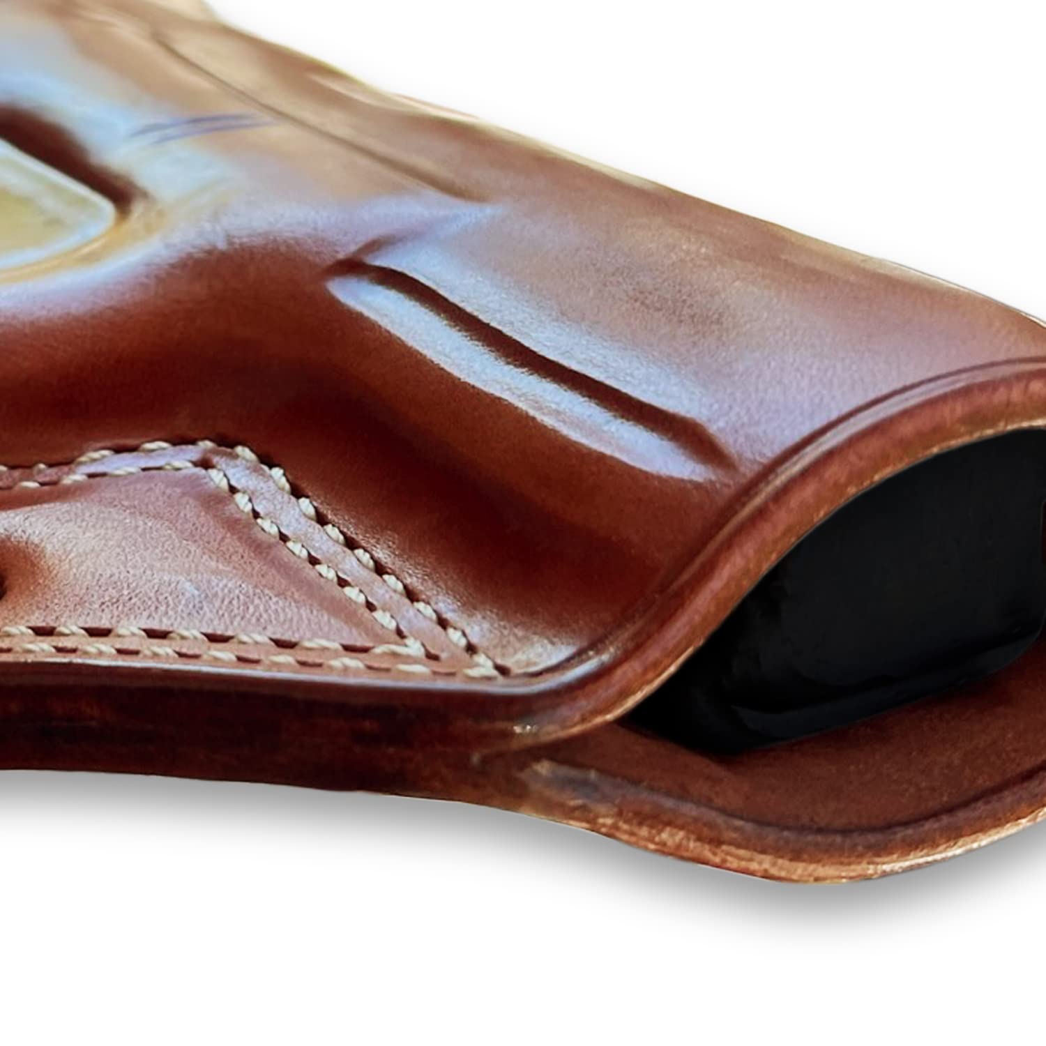 Premium Leather Pancake OWB Belt Holster Open Top - Fits Glock 17/22/31 Gen1/2 - Right Hand Draw - Brown Color #1013 - Perfect for Concealed Carry, Range Training & Outdoor Activities