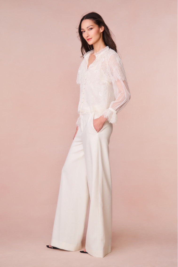 Samuela Wide Leg Pants for Women - High Waisted Flowy Trousers - Comfortable Office & Casual Wear