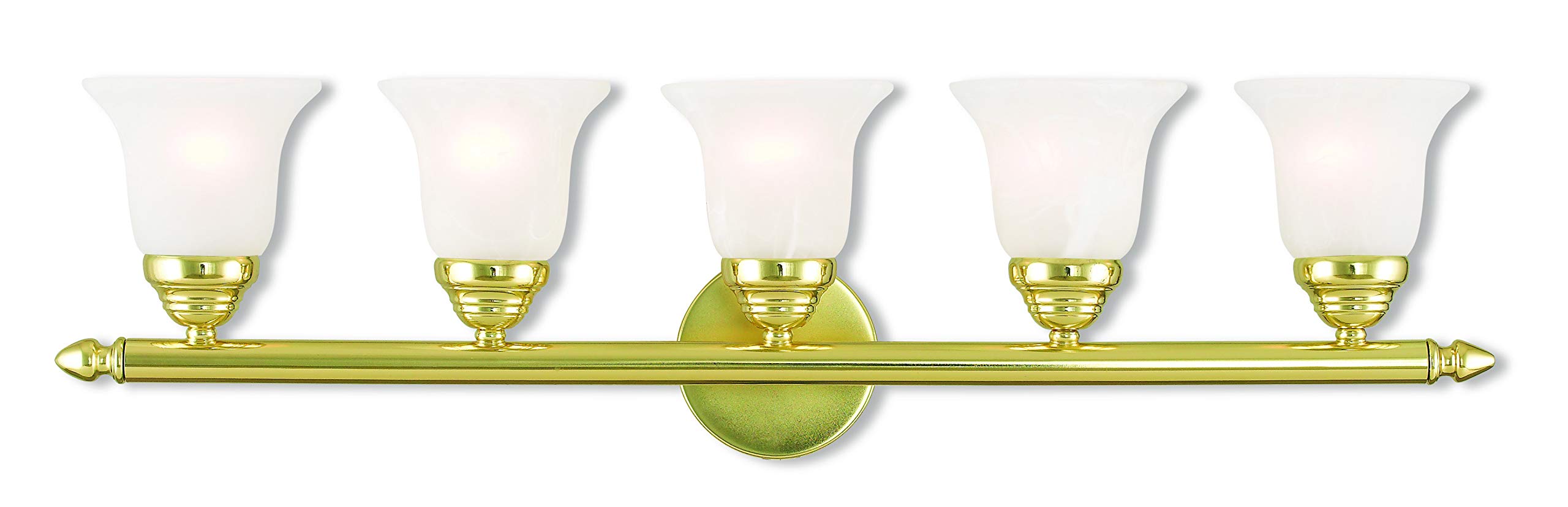 Livex Lighting 1065-02 5-Light Transitional Bathroom Vanity Light - Polished Brass Finish from Neptune Collection for Modern & Classic Bathroom Decor