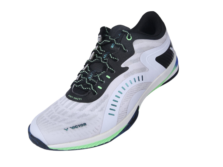 Victor S99Elite AC Badminton Shoes for Men & Women - Lightweight, Non-Slip, Breathable Court Shoes for Indoor Sports (White/Black) - Perfect for Badminton, Squash, and Indoor Tennis