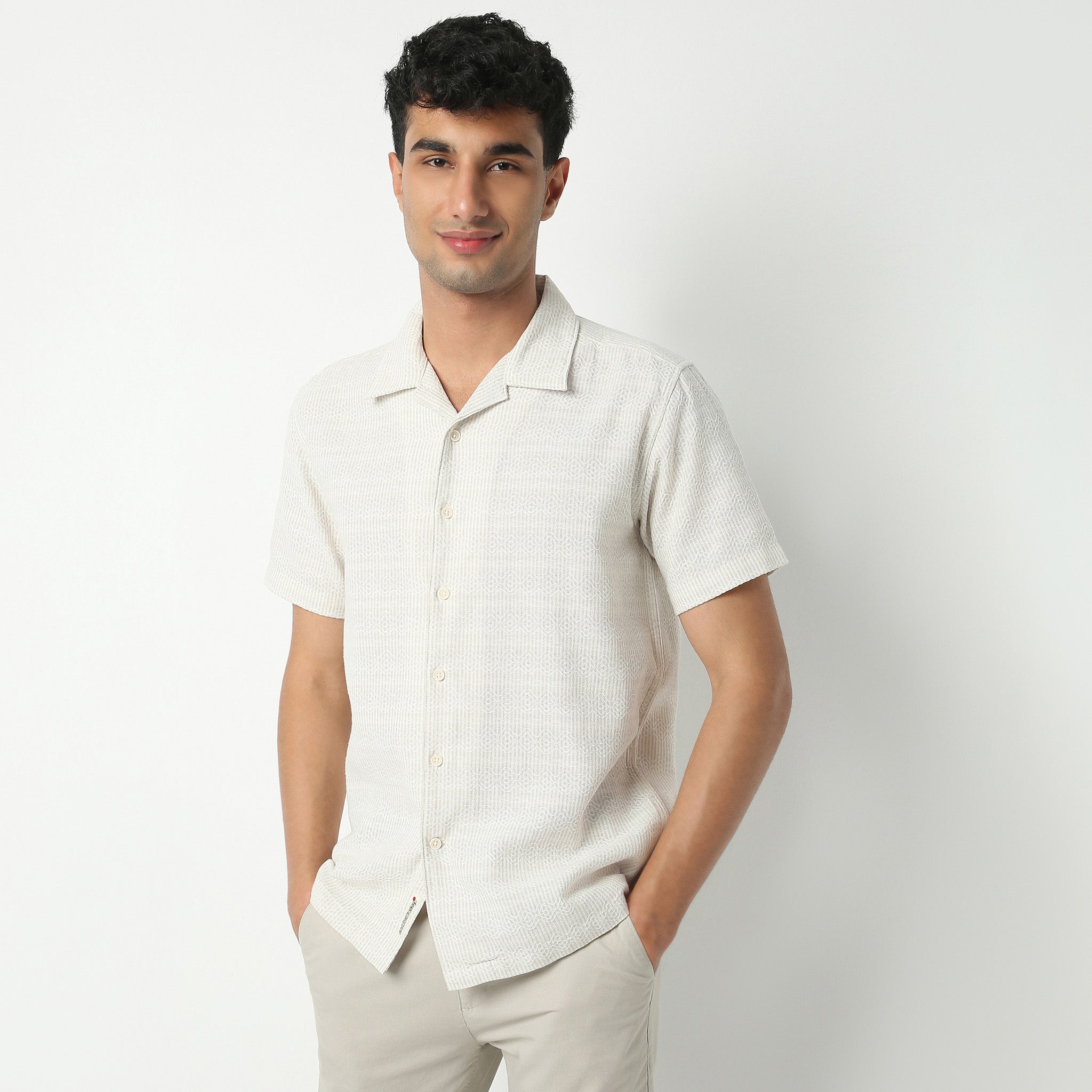 Stylish Camp Collar Half Sleeve Mood Shirt for Men | Breathable Casual Summer Shirt | Perfect for Beach, Vacation & Outdoor Activities