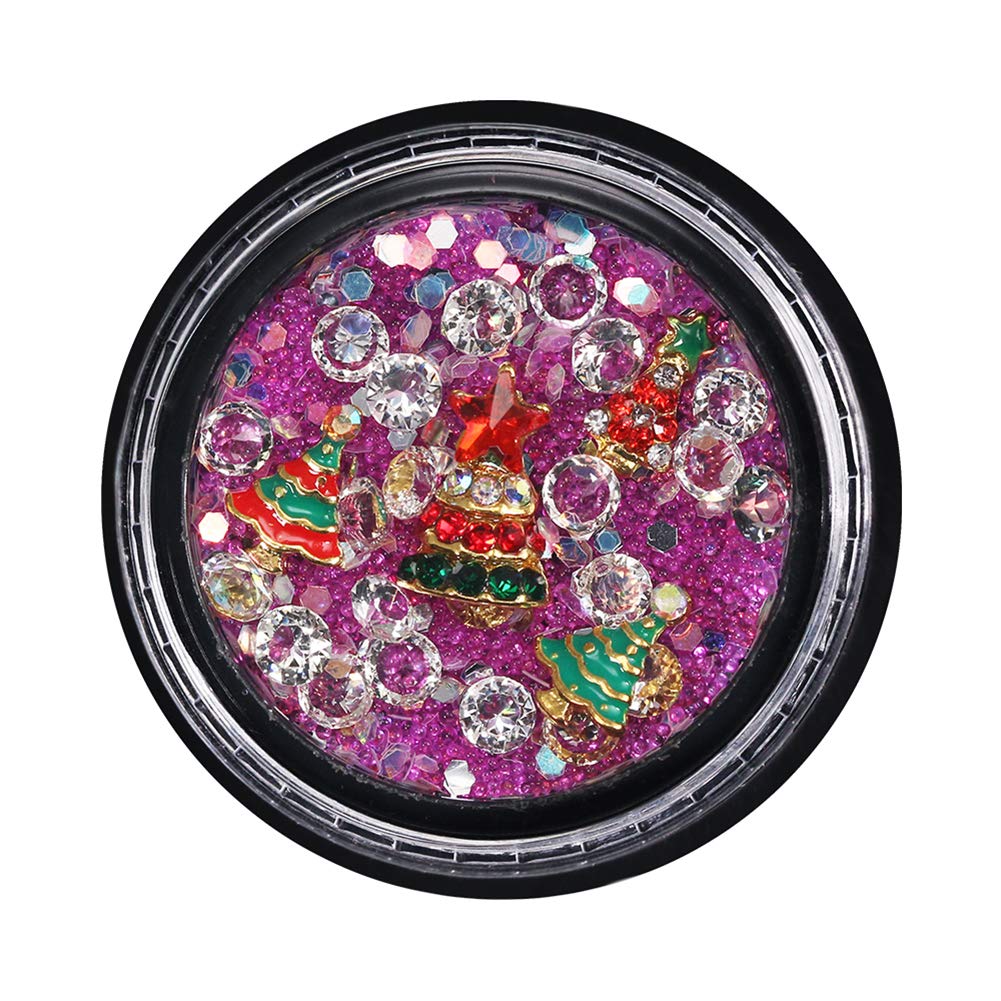 3D Nail Rhinestones Kit - 1 Box Mixed Mini Beads, Sequins & Flakes for DIY Nail Art & Manicure | Christmas Nail Accessories, Stickers & Patches | Perfect for Holiday Parties, Bridal Nails & Salon Use | Great for Home, Gifts & Professional Nail Design | Ideal for Christmas, Wedding, Birthday, Halloween & Everyday Nail Decoration