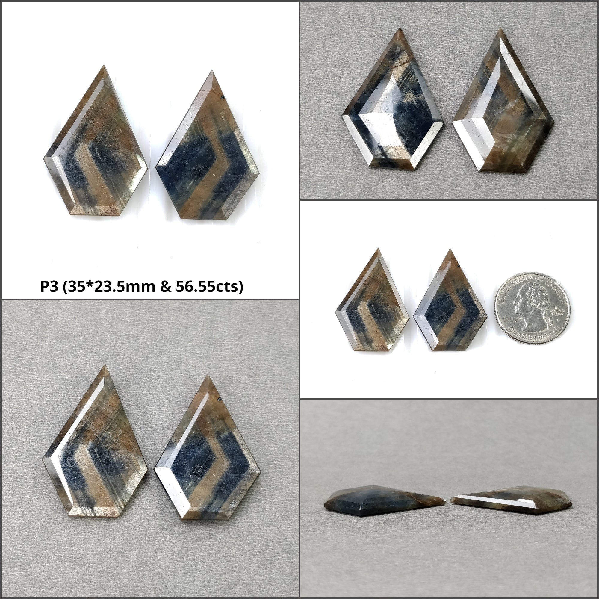 Natural Untreated Golden Brown Chocolate Blue Sheen Sapphire Gemstone Pair - Normal Cut, Uneven Shape for Jewelry Making, Engagement Rings & Unique Gifts