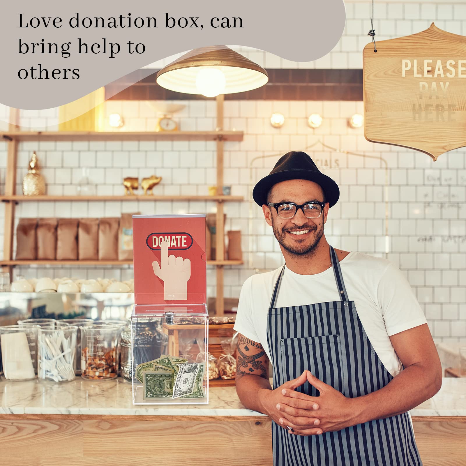 Juexica 16 x 6.7 x 5 Inches Clear Acrylic Donation Box - Voting Ballot Box, Raffle Box, Employee Suggestion Box for Charity Events, Fundraisers & Office Collections (1 Piece) - Perfect for Restaurants, Retail Stores & Community Centers