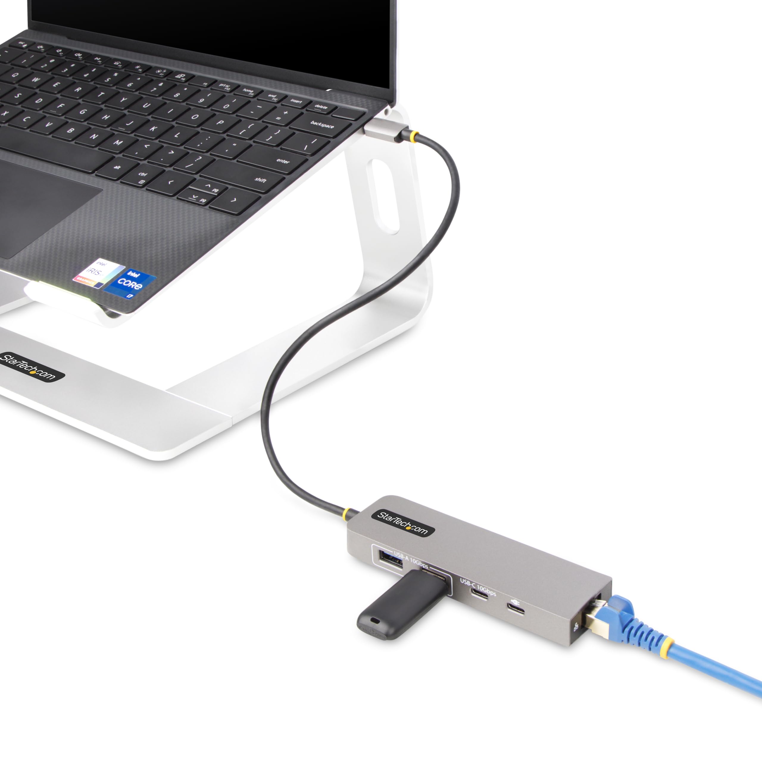 StarTech.com 3-Port USB-C Hub with 2.5G Ethernet & 100W PD - USB 3.2 Gen 2 (10Gbps) Adapter - 2x USB-A & 1x USB-C Ports - Compact Laptop Docking Station for MacBook Pro/Air, Dell XPS, Surface Pro - Home Office & Travel Use