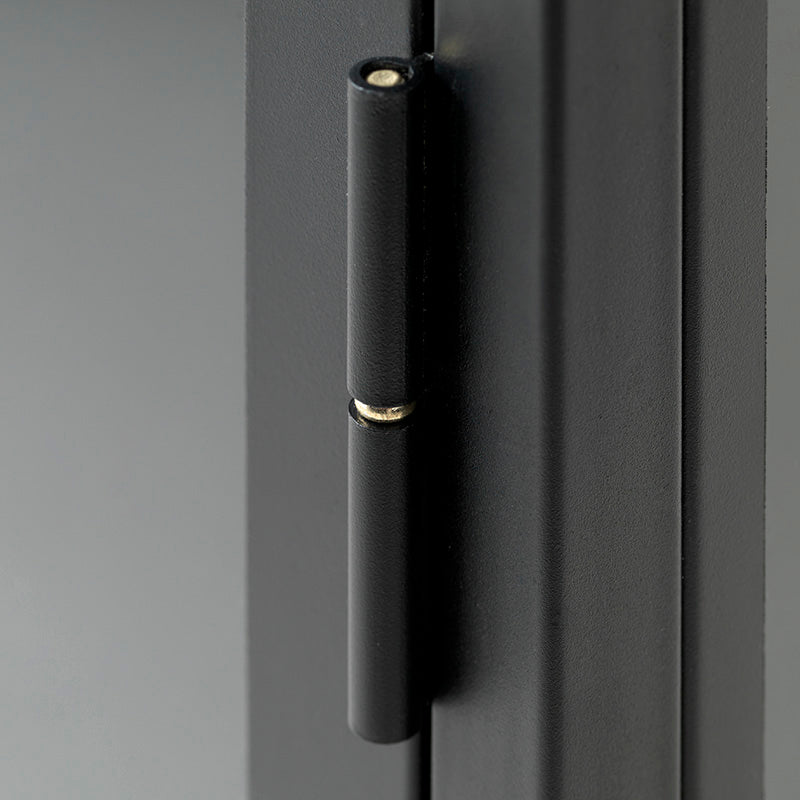 Black CARMEL 2-Door Glass Display Cabinet 110x140cm - Perfect for Living Room, Dining Room, or Office Decor & Storage