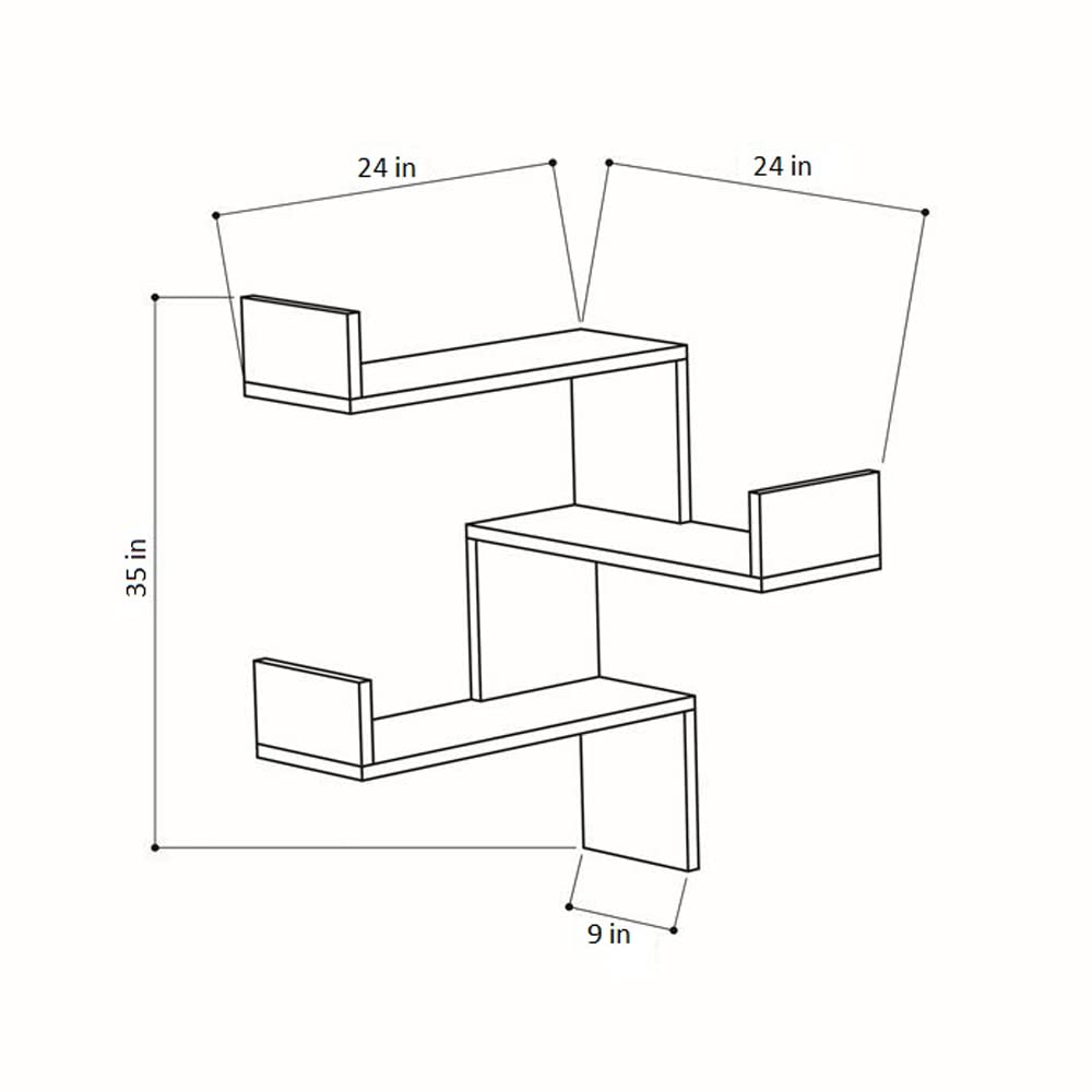 Modern Mocha Wall Shelf - 35.43
