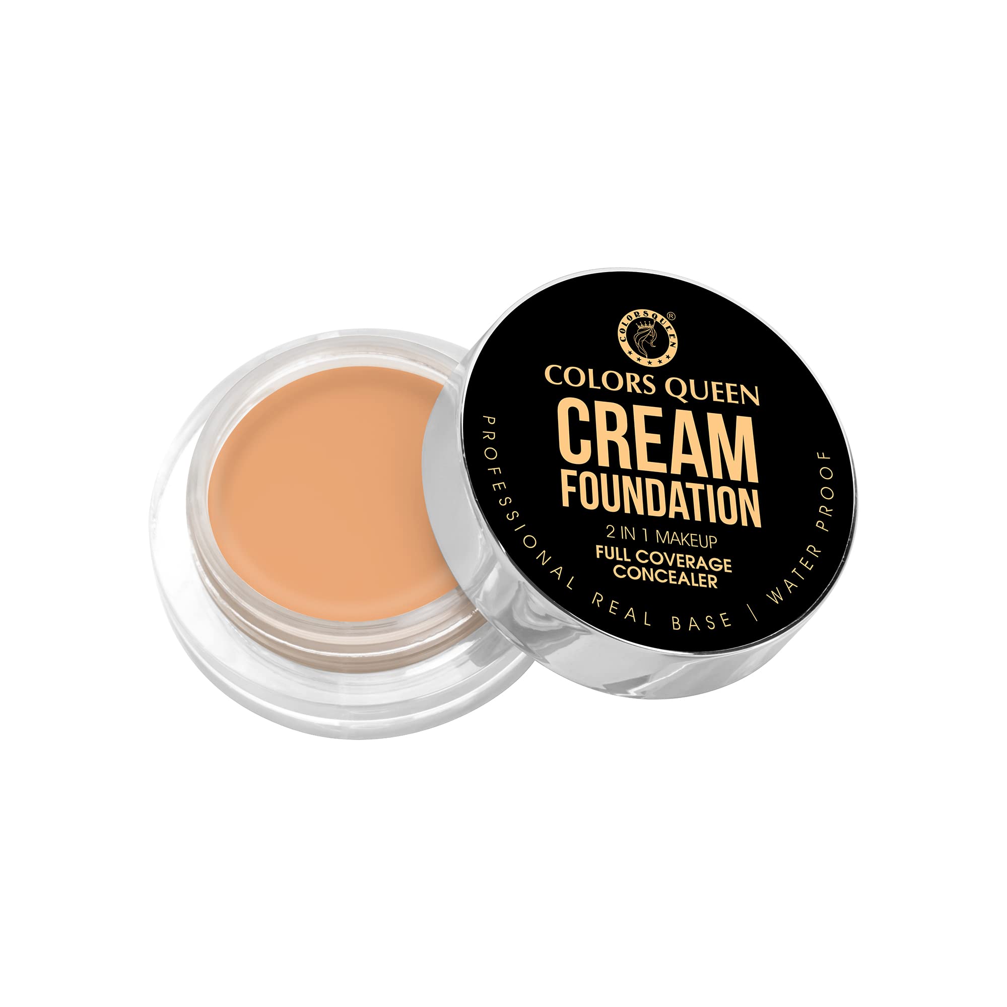 Colors Queen Real Base 2-in-1 Cream Foundation & Concealer - Lightweight Full Coverage Matte Makeup with SPF | Long Lasting Liquid Foundation for Flawless Skin (Shade FS-29) | Perfect for Daily Wear, Special Occasions & Photo Shoots