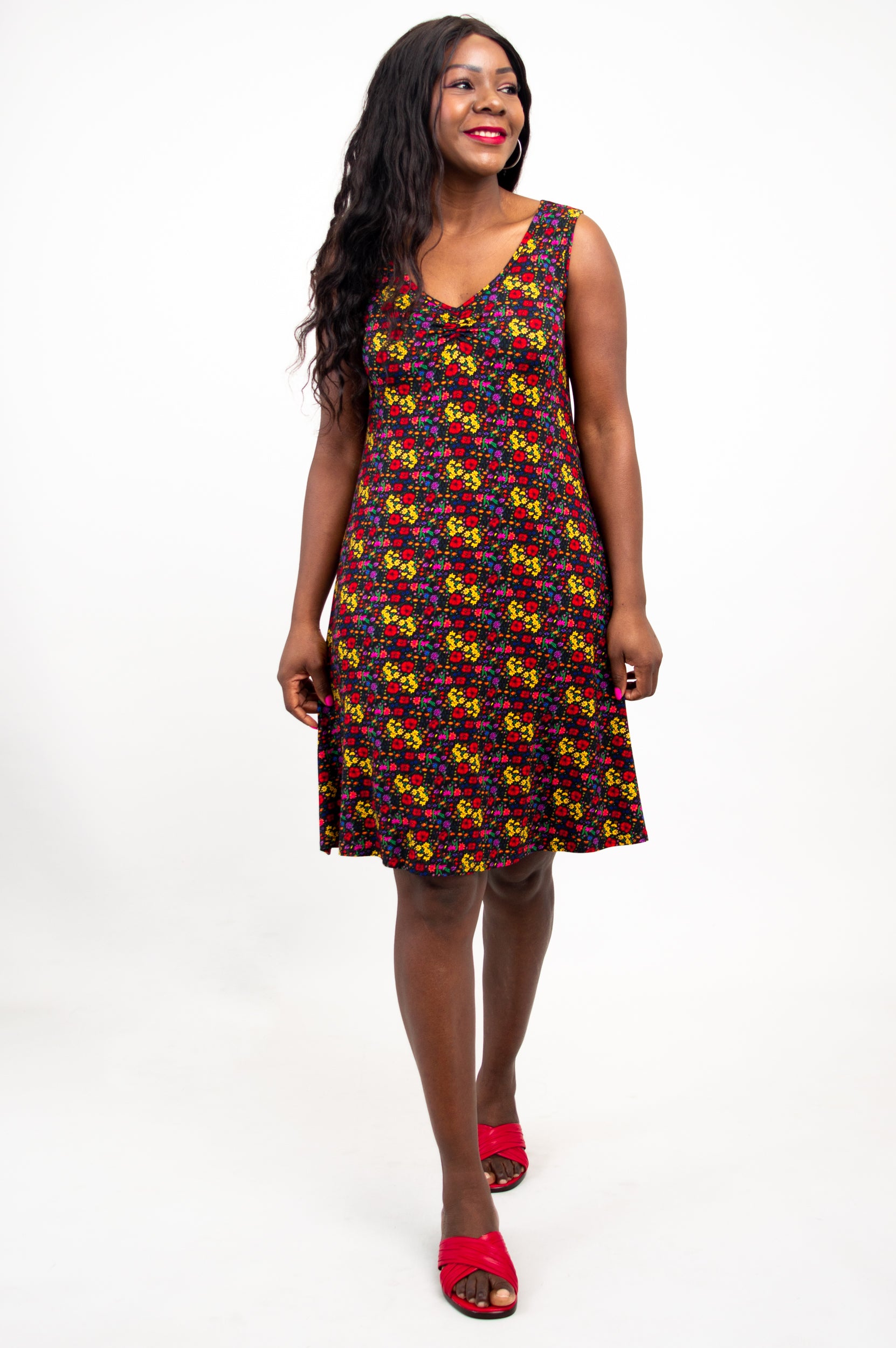 Lanai Sleeveless Midi Dress - Summerland Bamboo Fabric - Women's Flowy Beach Dress for Vacation & Outdoor Parties