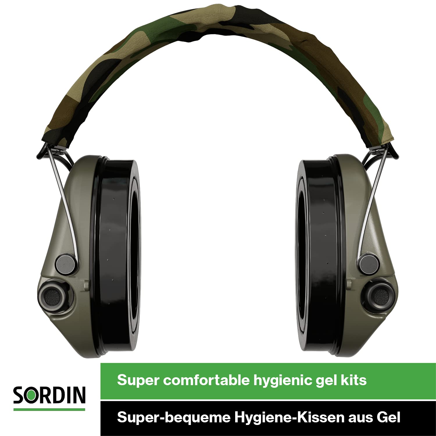 Sordin Supreme Pro-X Electronic Ear Muffs for Hunting & Shooting - Active Noise Cancelling Hearing Protection with Camo Headband & Gel Cushions - Perfect for Range Shooting, Hunting, and Outdoor Sports