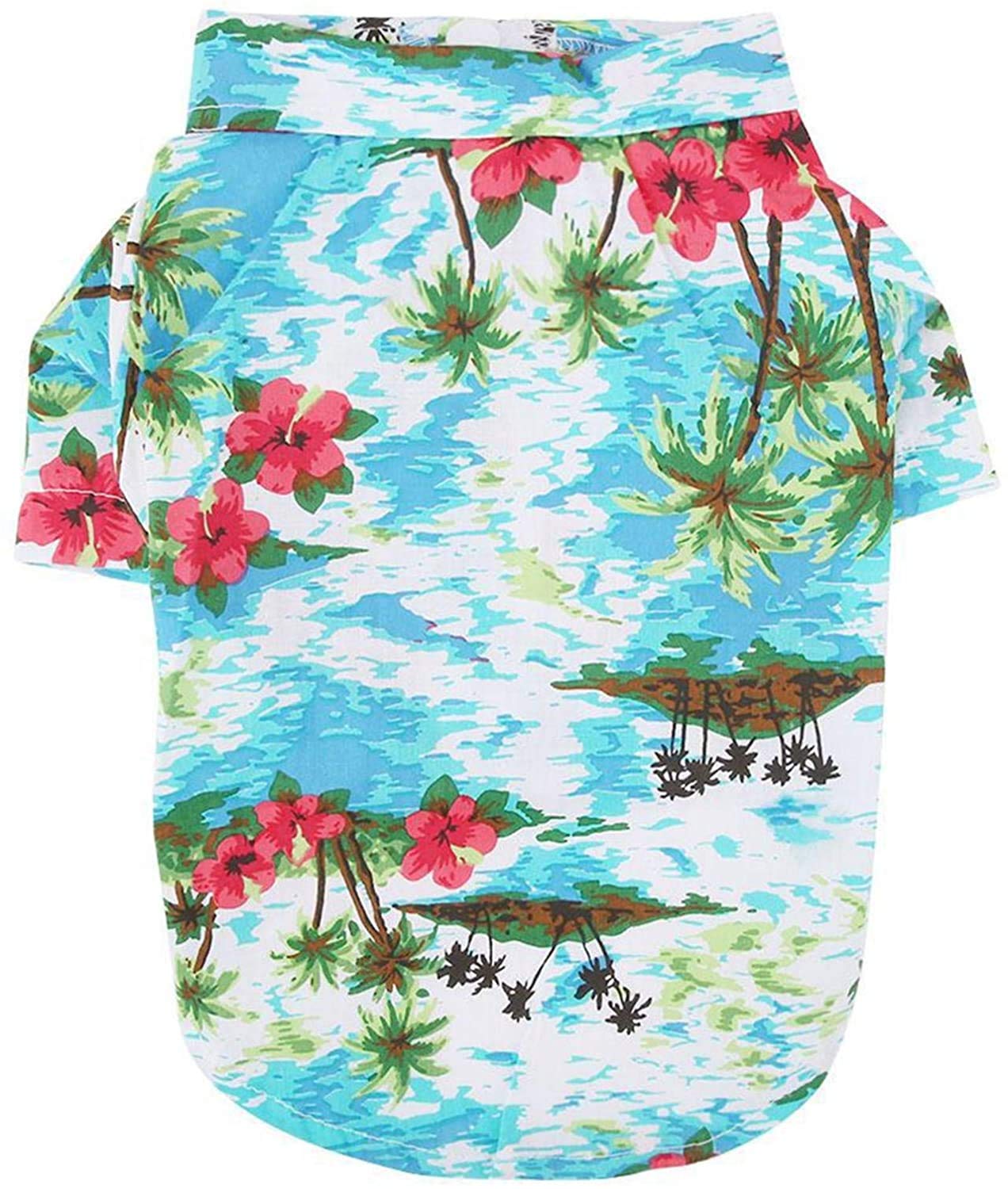 Hawaiian Dog Shirts - Aloha Pet Shirt for Summer, Small Puppy & Cat (Blue) - Beach & Party Wear