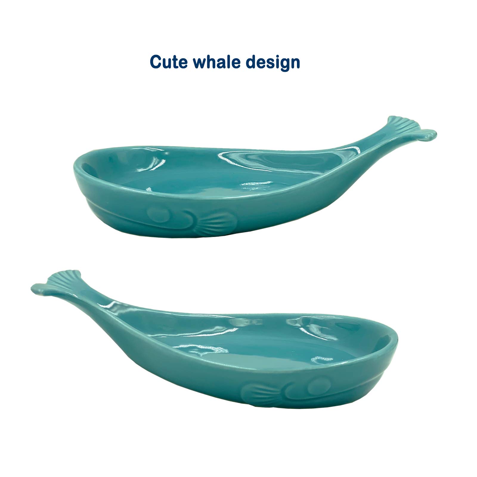 Ceramic Whale Spoon Rest for Kitchen - Coastal Beach Theme, Non-Slip Ceramic Utensil Holder - Perfect for Cooking, Serving & Coastal Home Decor