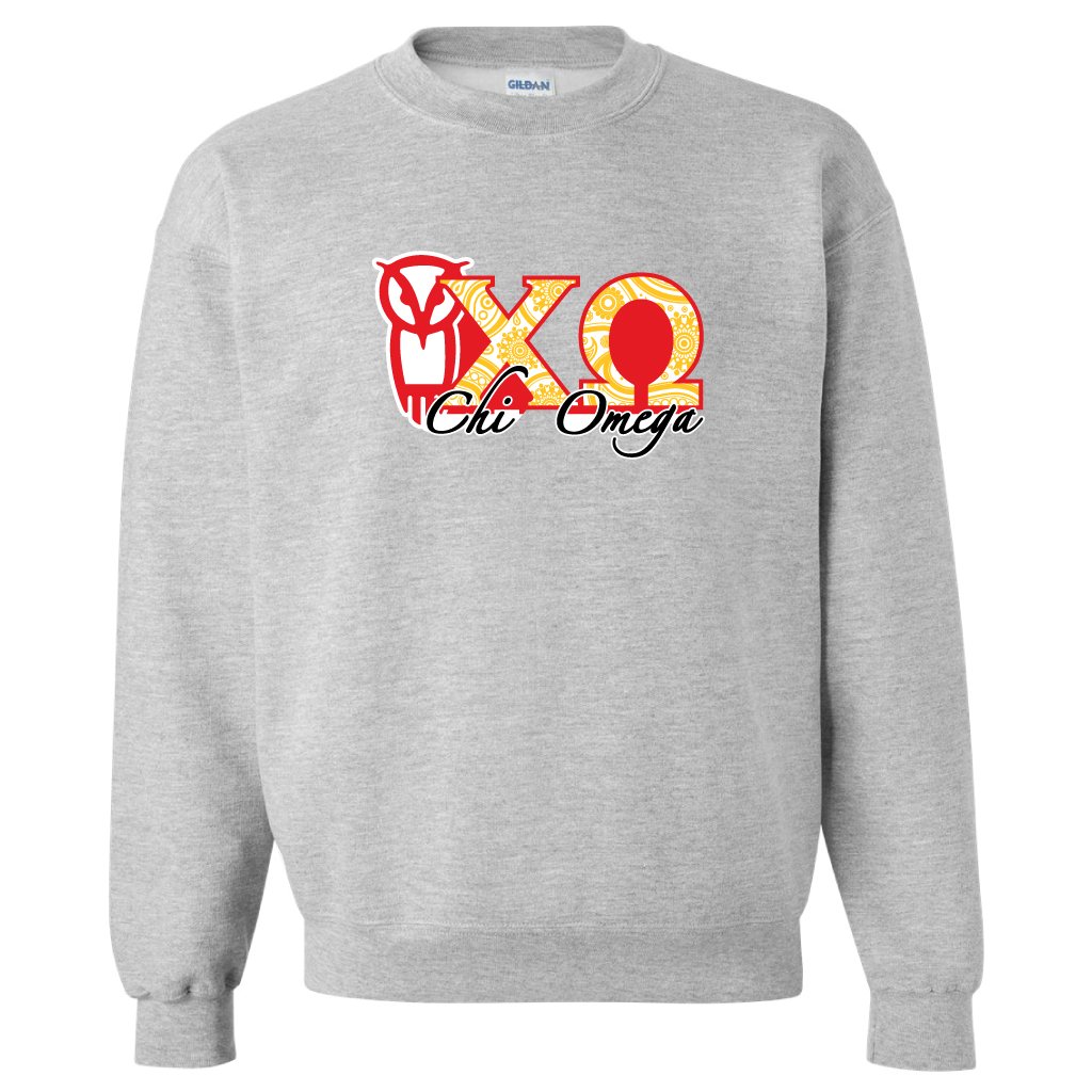 Chi Omega Greek Letters Crewneck Sweatshirt | Comfortable Sorority Apparel | Perfect for Campus, Events & Sisterhood Bonding