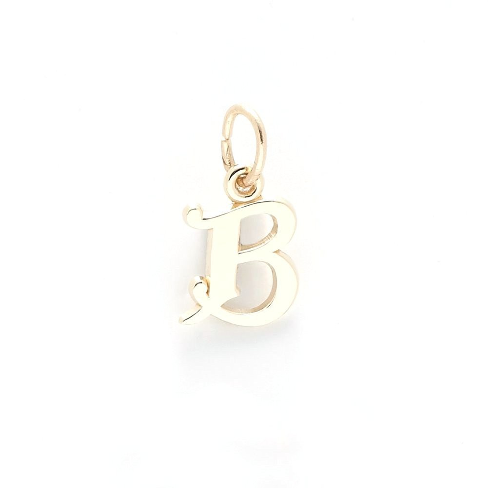 Initial B Charm - Sterling Silver Alphabet Letter Pendant for Bracelets & Necklaces - Perfect for Gifts, Birthdays, and Personalized Jewelry