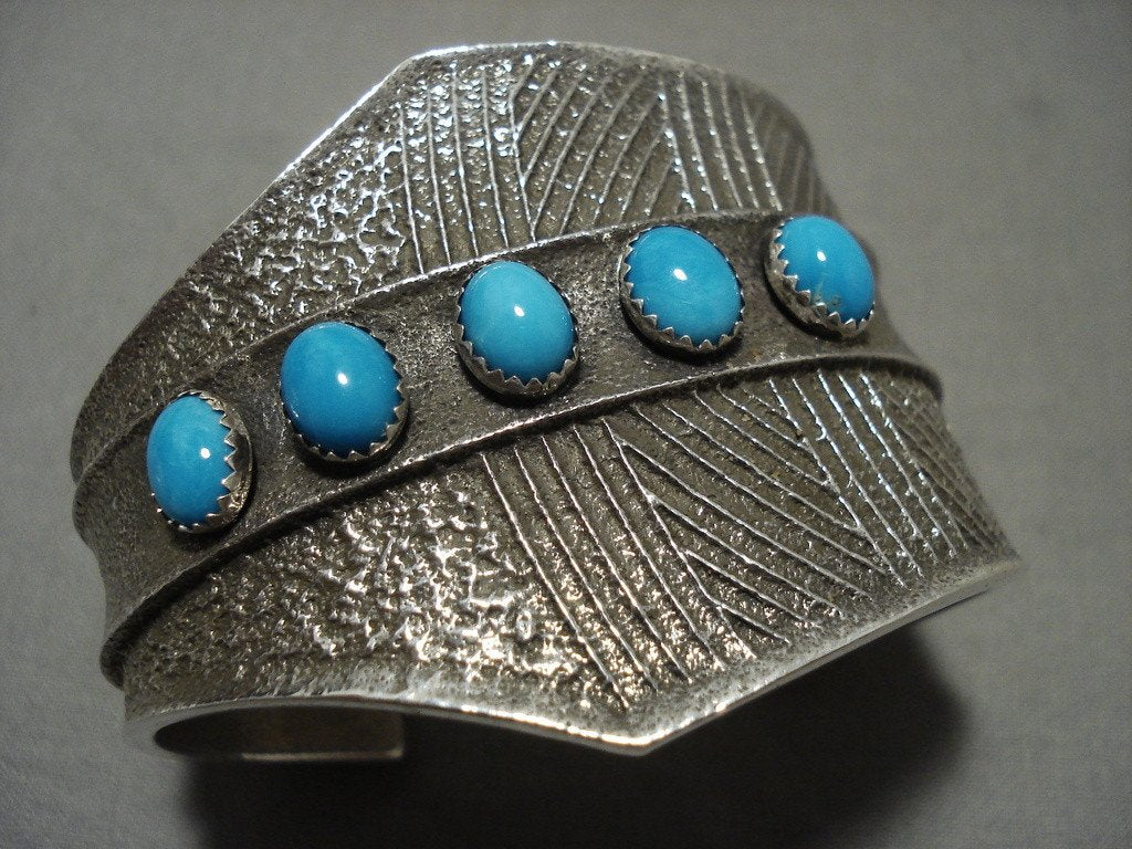 Authentic Navajo High Grade Sleeping Beauty Turquoise Tufa Cast Silver Bracelet – Native American Handmade Jewelry for Women, Boho Style Accessories, Perfect for Festivals & Special Occasions