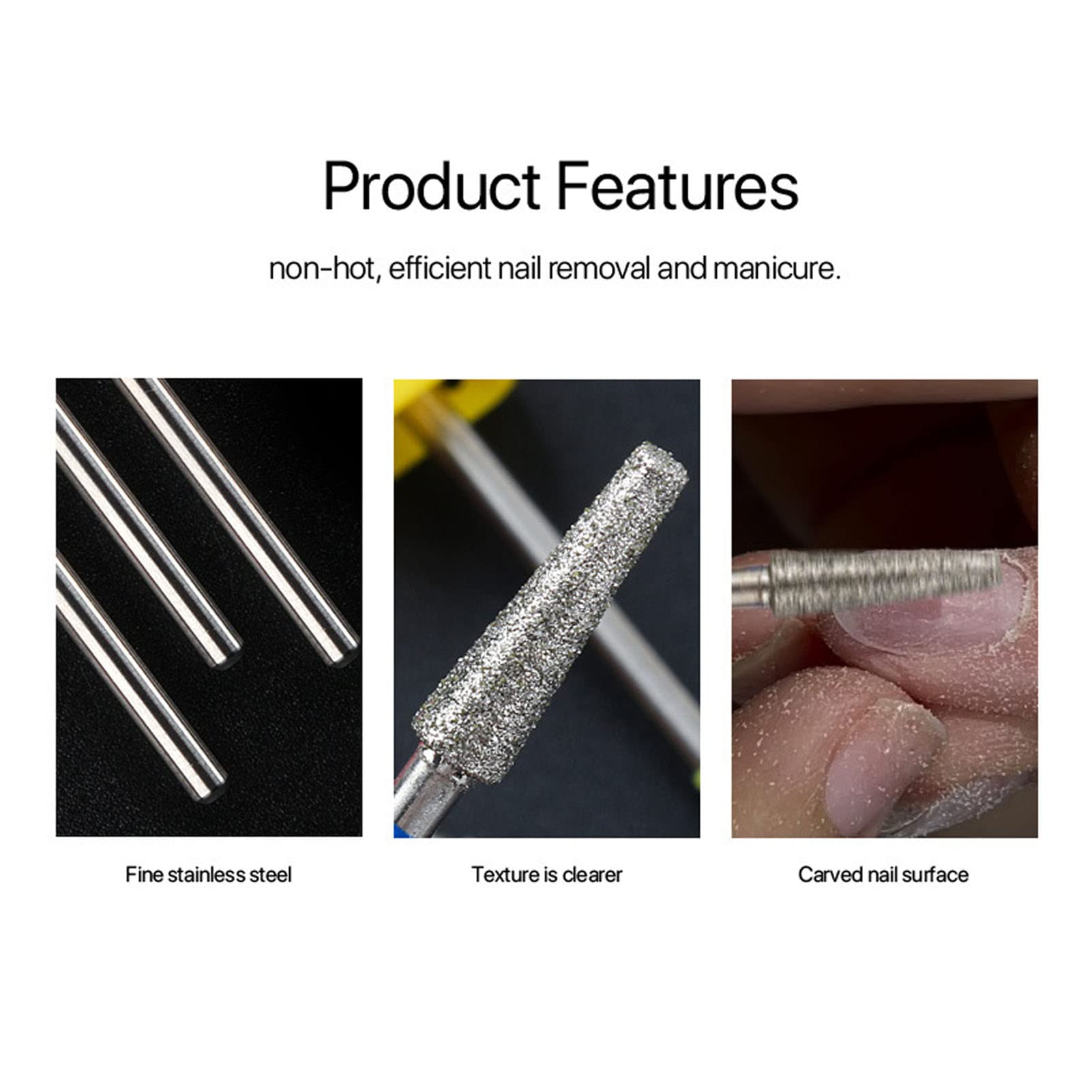 3 Pcs Professional Nail Drill Bits Set - Russian Front Replaceable Grinding Heads for Nail Polishing, Cuticle Care & Manicure | Perfect for Salon, Home Nail Art & DIY Pedicure