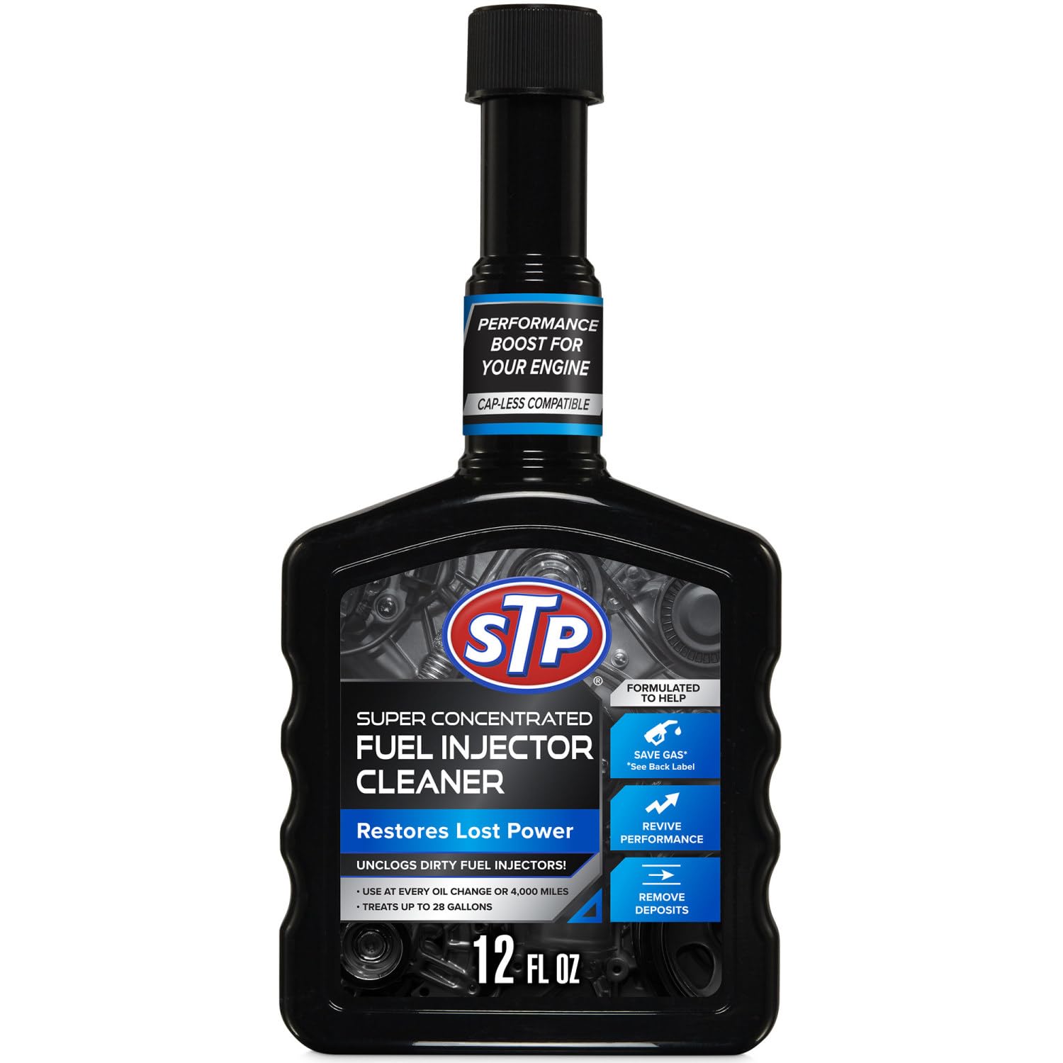 STP Super Concentrated Fuel Injector Cleaner - 12 Oz, Unclogs Dirty Fuel Injectors, Restores Engine Power & Performance - Ideal for Cars, Trucks & SUVs with Fuel Injection Systems