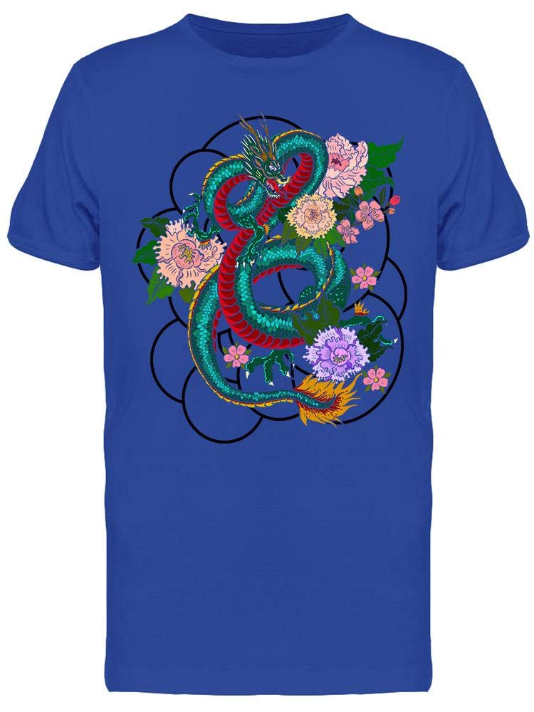 Chinese Dragon Floral T-Shirt for Men - Casual Streetwear Style