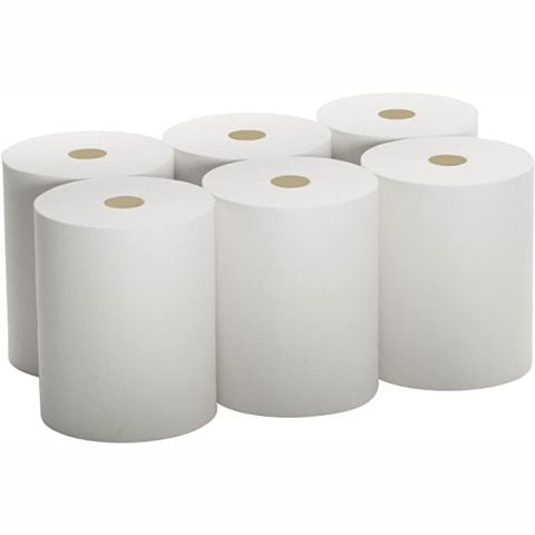 Premium White Roll Towel V01258 (6 Per Box) - Bulk Paper Towels for Kitchen, Bathroom & Office Cleaning
