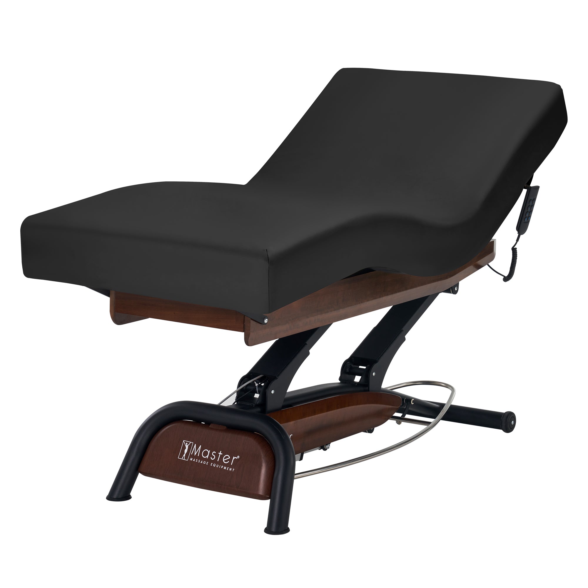 Premium Electric Massage Table with Adjustable Height - Oak Wood Base & Cream PU Top, Interchangeable Black Upholstery - Perfect for Spa, Salon, Chiropractic Clinics and Home Relaxation