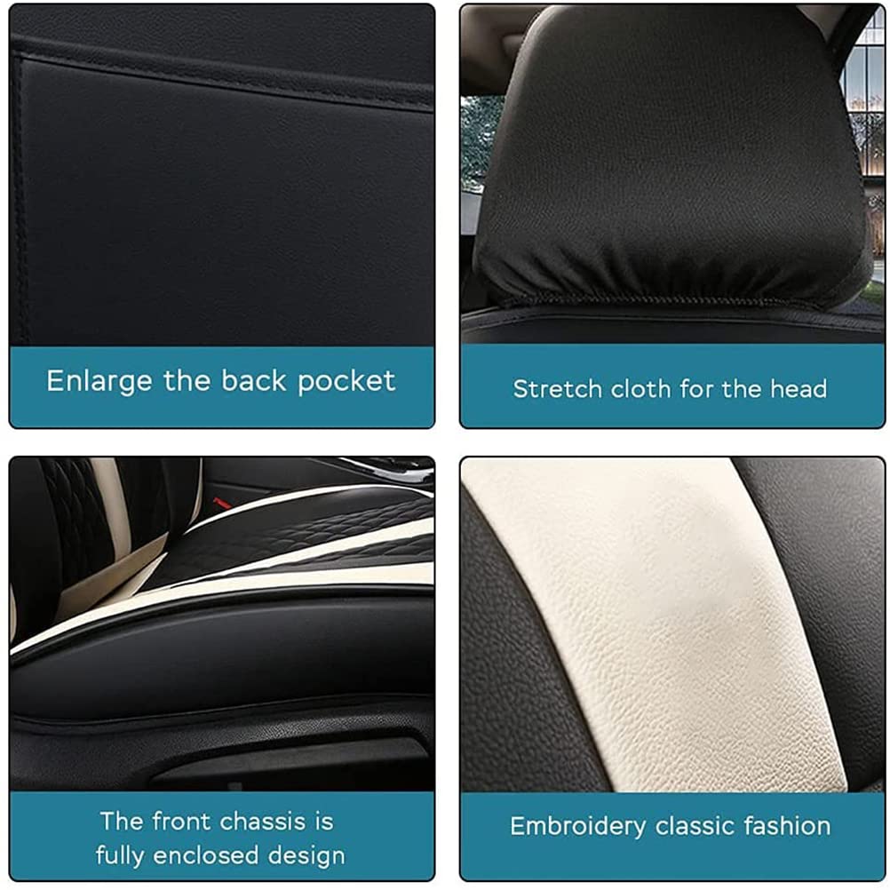 Premium PU Leather Front Seat Covers for Cars - Luxury, Comfortable & Stylish (Black & Blue) | Perfect for Daily Commute, Road Trips & Car Protection