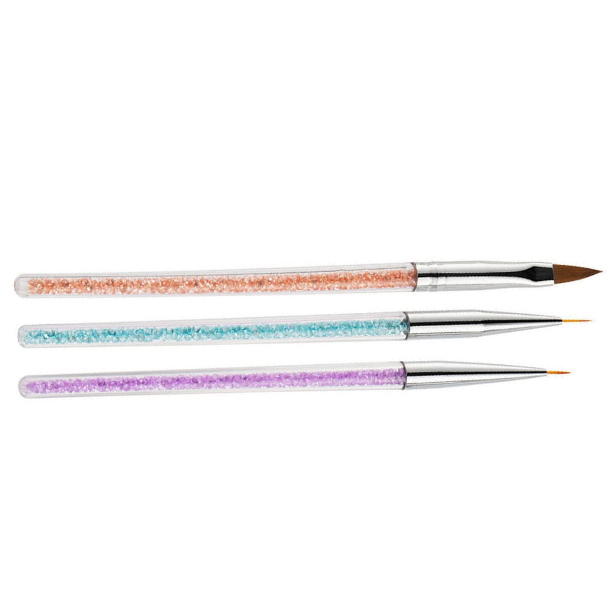 Minkissy 3-Piece Nail Art Brush Set - Embossing Tool, Kabuki Brush & Nail Polish Pen for Professional Manicure | DIY Nail Design, Acrylic Nail Painting & Salon Quality Nail Art Kits | Perfect for Home Use, Professional Salons & Gift Giving