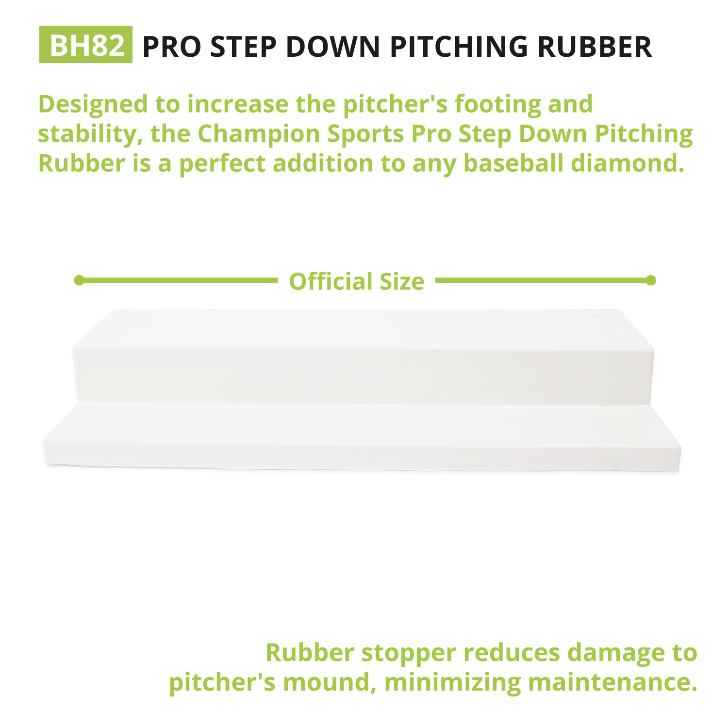 Champion Sports Pitching Rubber - Professional Baseball & Softball Training Equipment for Pitchers | Perfect for Home Practice, Backyard Drills & Team Training Sessions