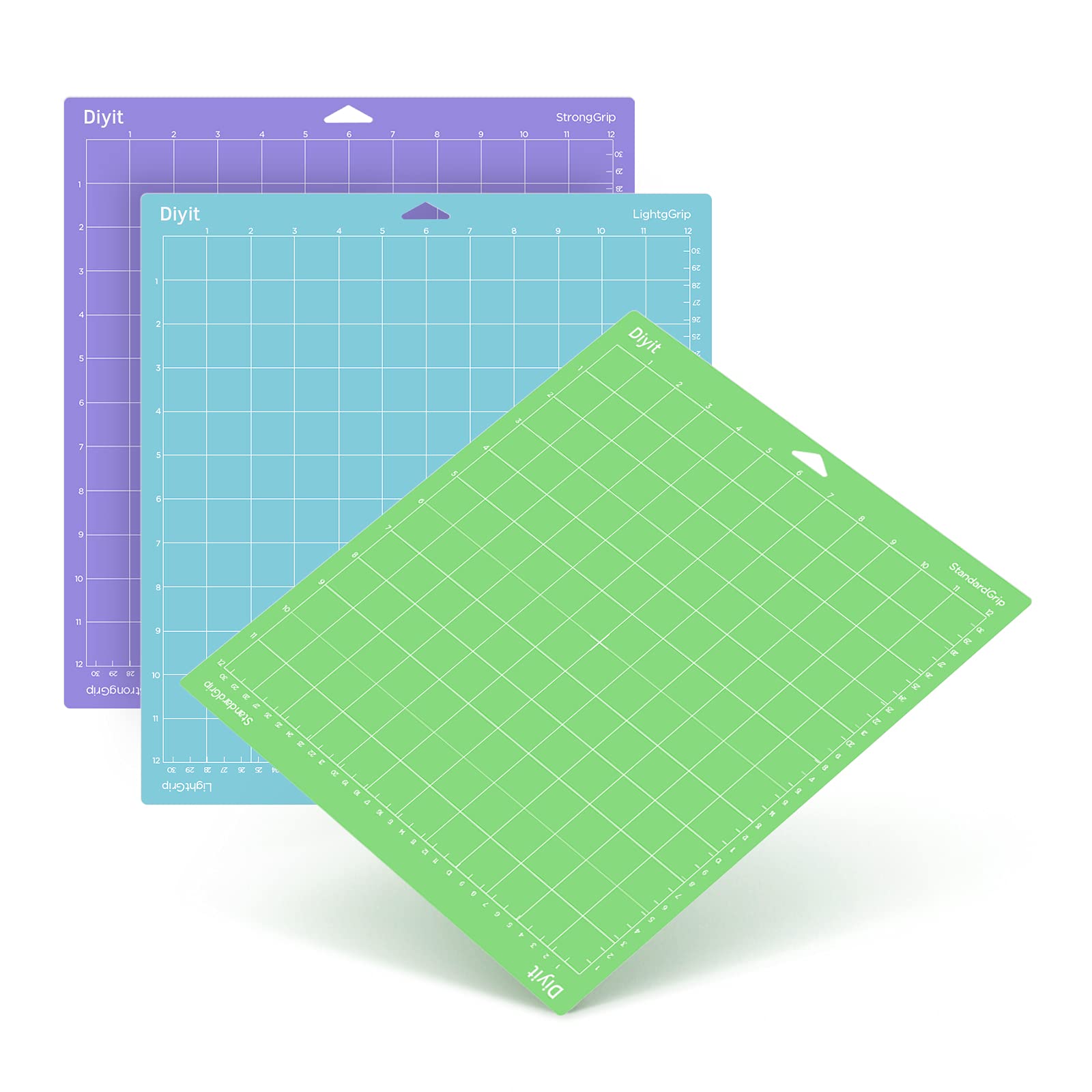 12x12 Self-Healing Cutting Mat Set - 3 Pack for Cricut Maker 3, Maker, Explore 3, Air 2, Air & One (LightGrip/StandardGrip/StrongGrip) - Perfect for DIY Crafts, Scrapbooking & Vinyl Cutting Projects